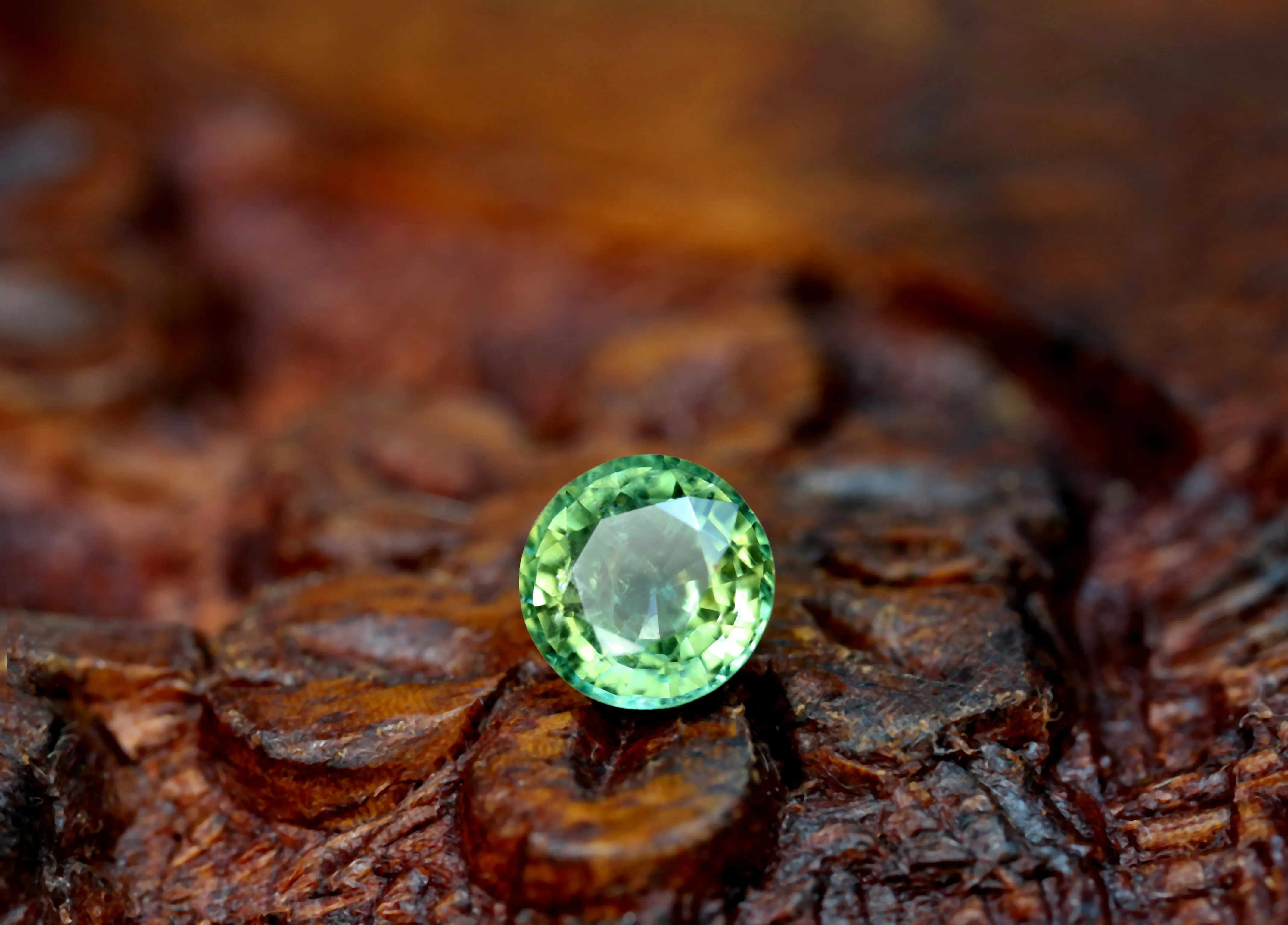 0.53ct Certified Natural Green Sapphire