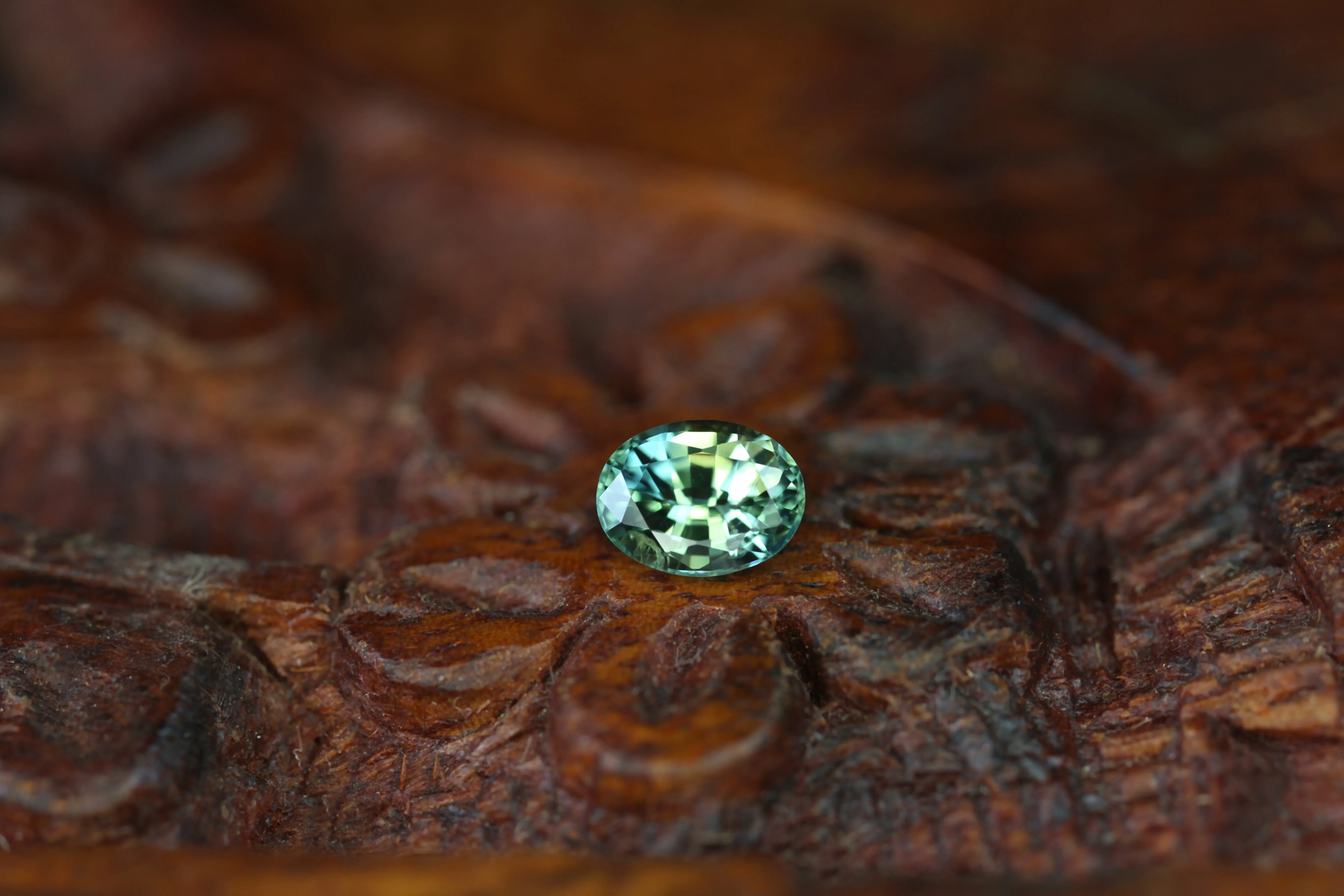0.57ct Certified Natural Green Sapphire