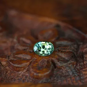 0.57ct Certified Natural Green Sapphire