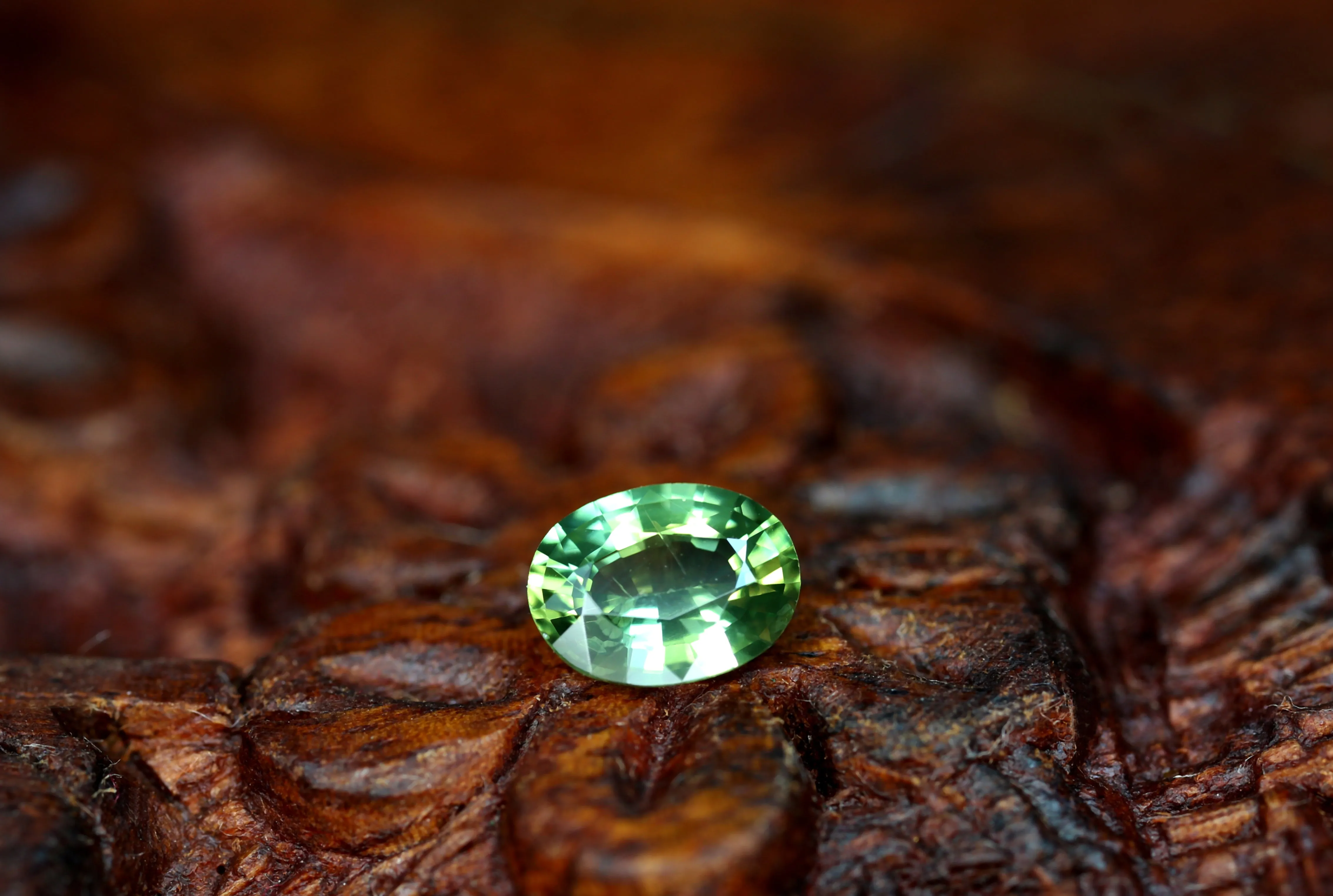 0.61ct Certified Natural Green Sapphire
