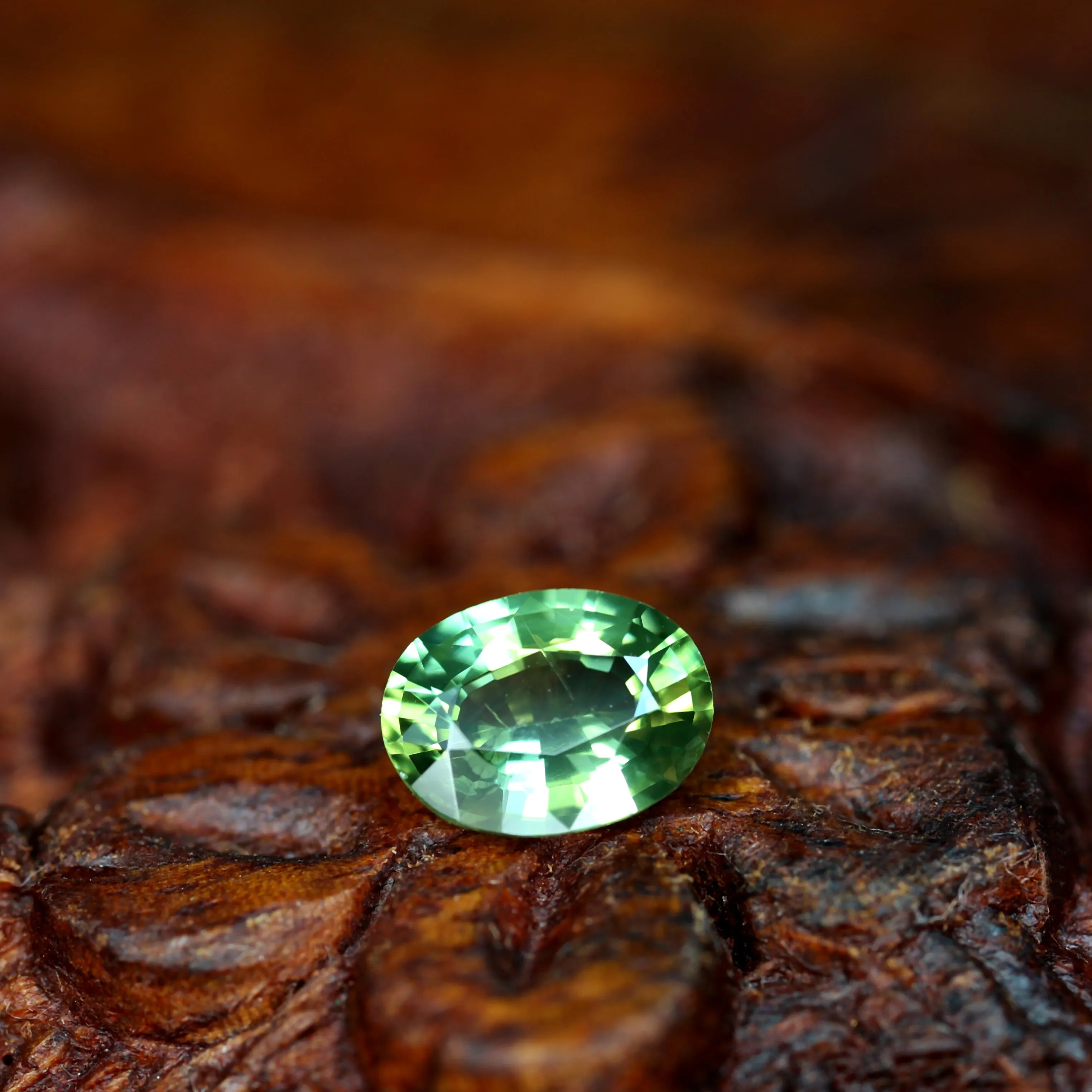 0.61ct Certified Natural Green Sapphire