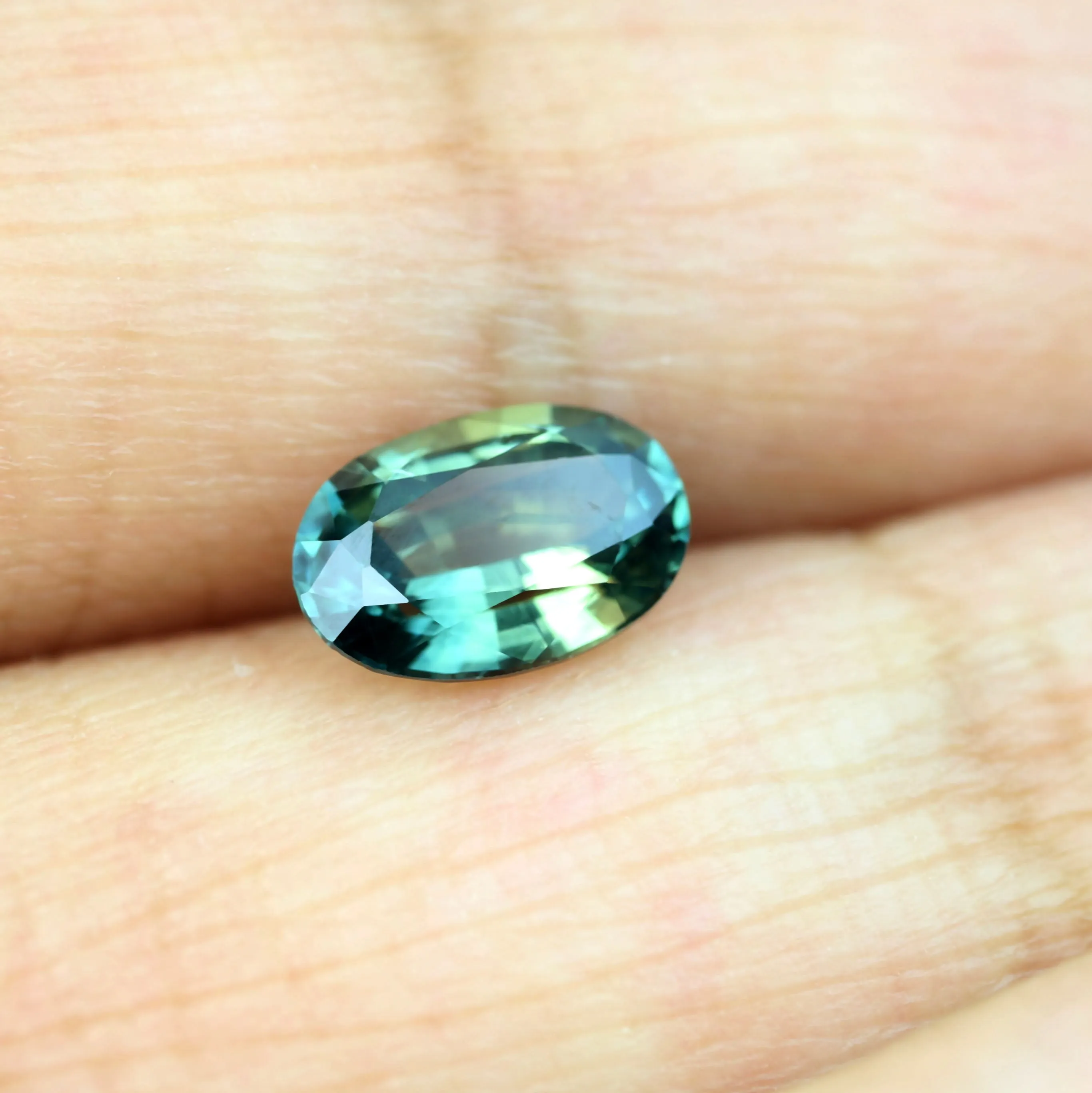0.63ct Certified Natural Green Sapphire