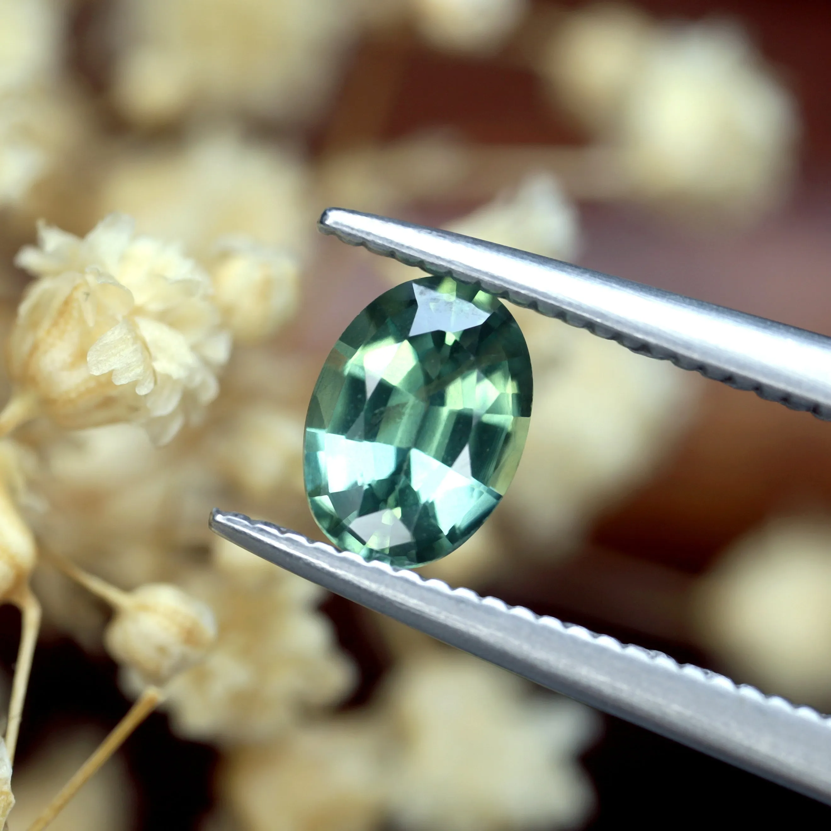 0.65ct Certified Natural Green Sapphire