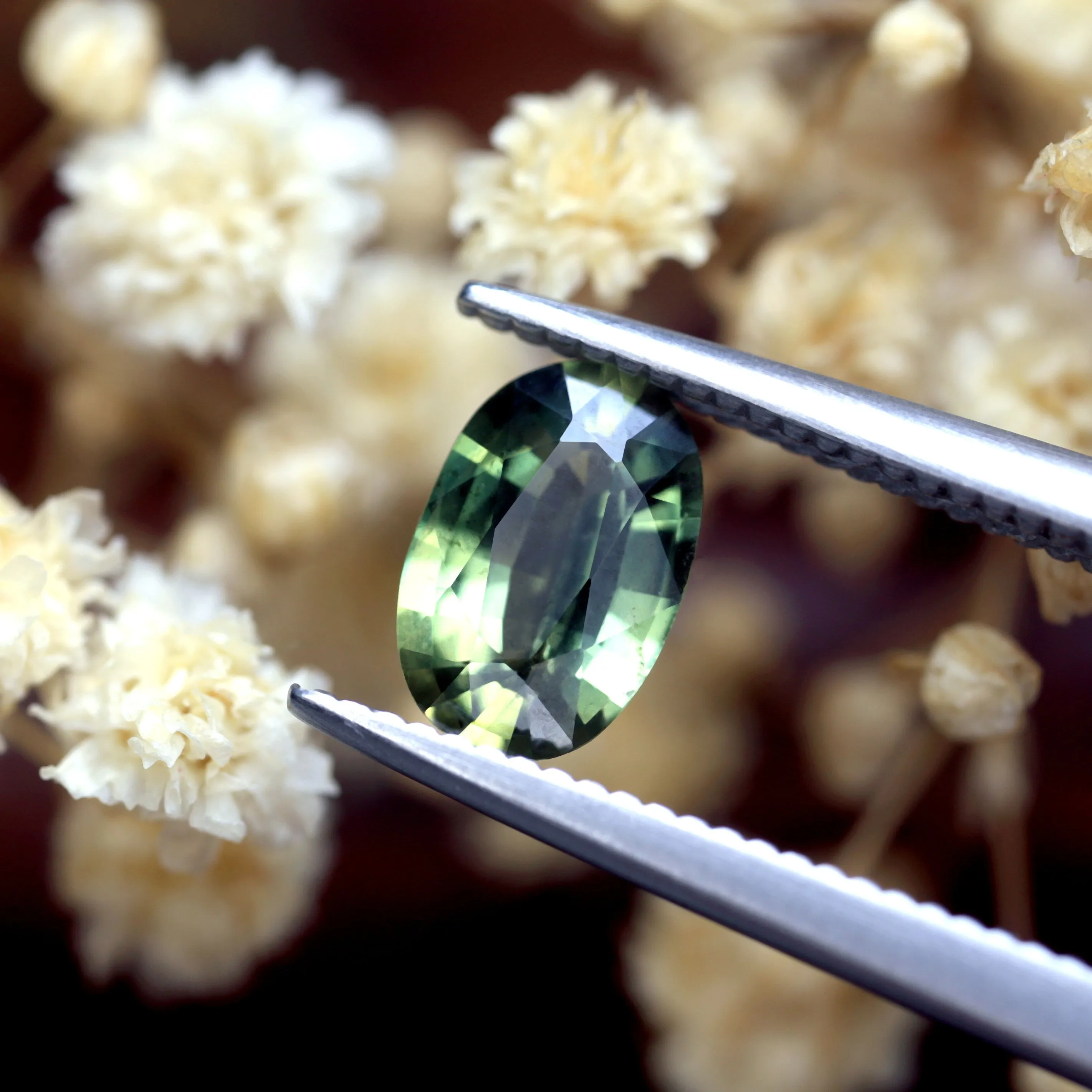 0.71ct Certified Natural Green Sapphire