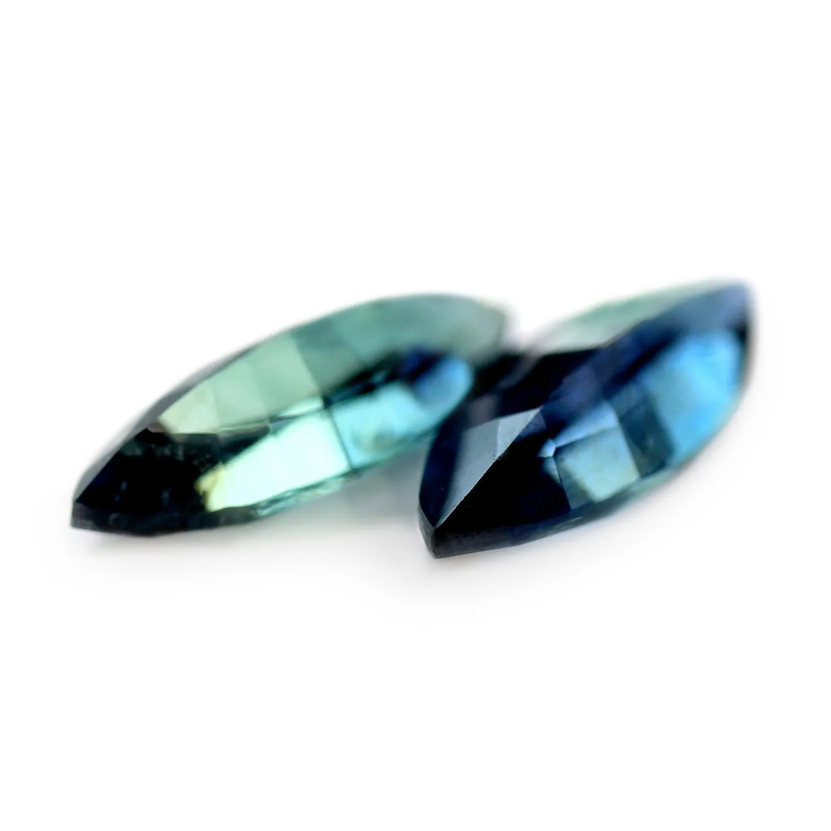 0.71ct Certified Natural Teal Sapphire Matching Pair