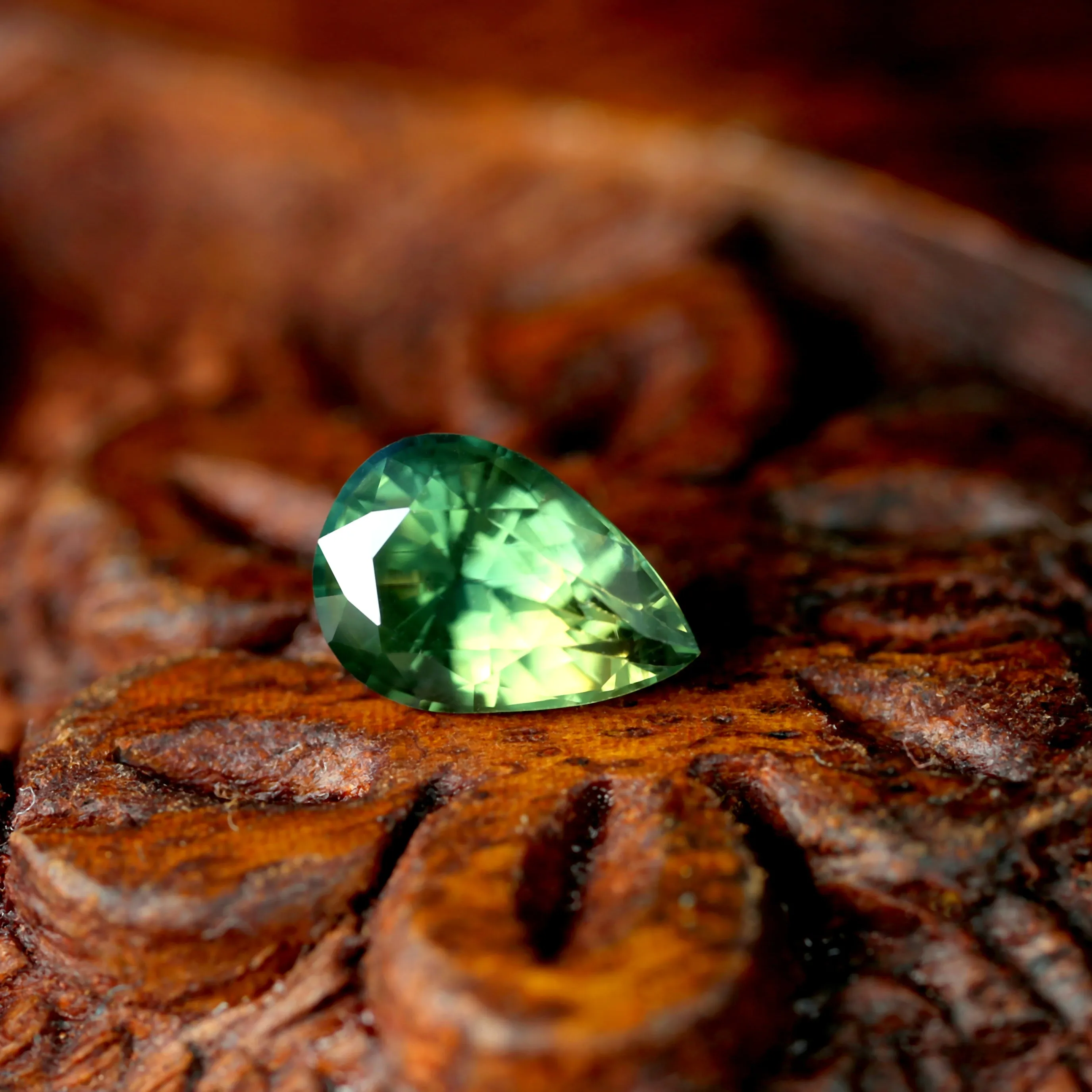 0.73ct Certified Natural Green Sapphire
