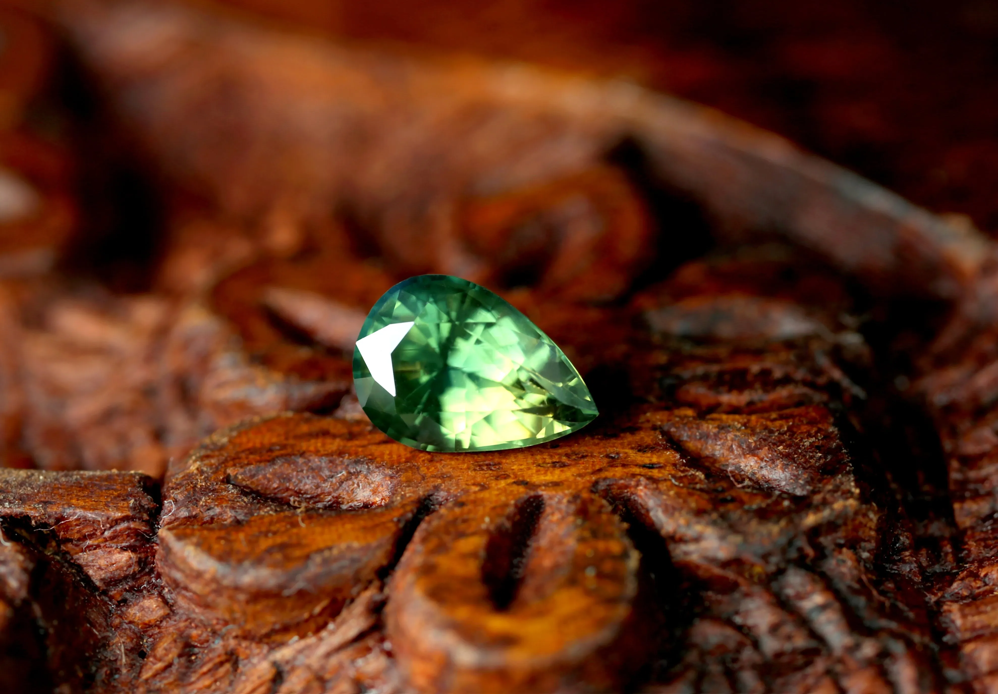 0.73ct Certified Natural Green Sapphire