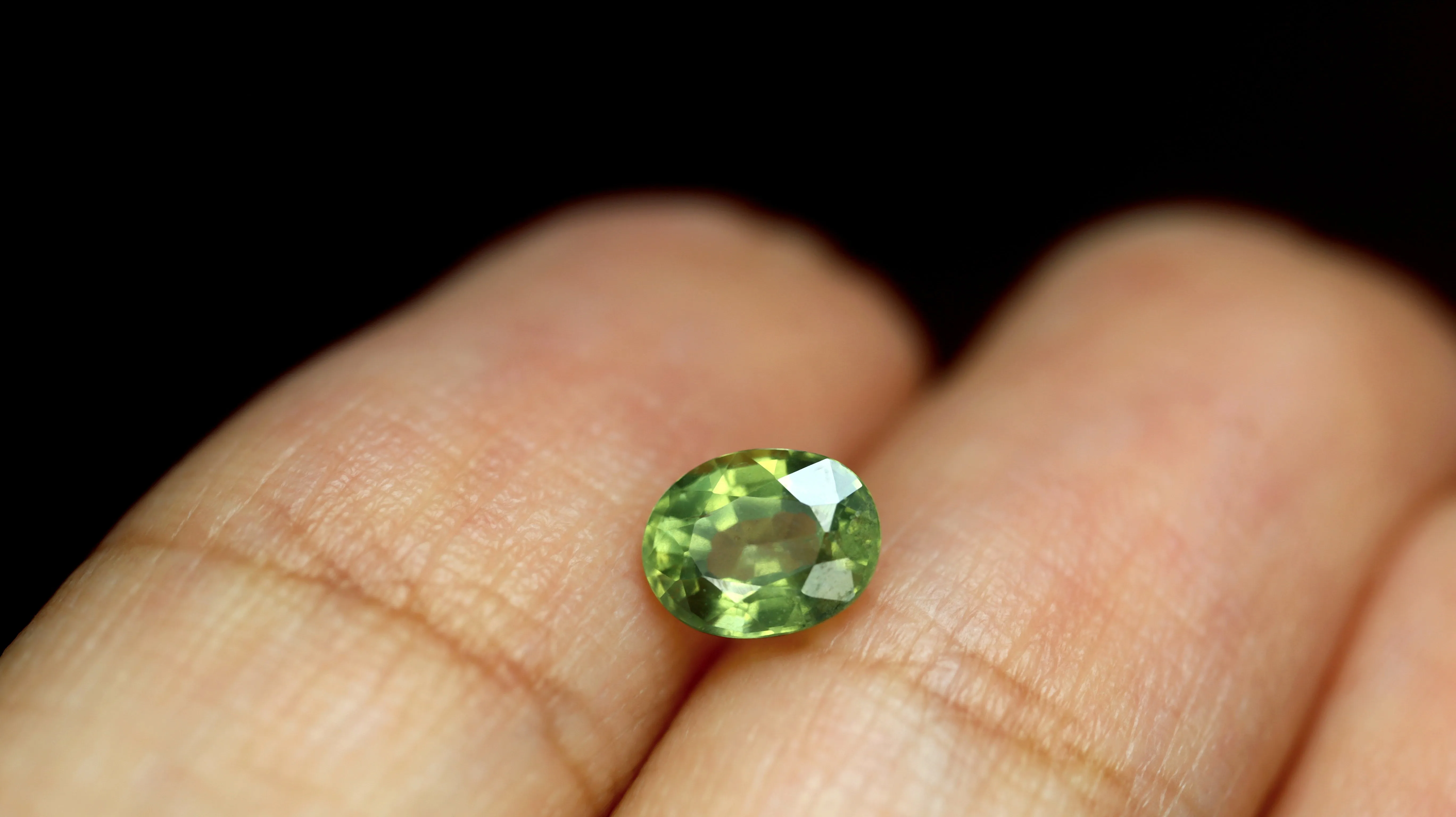 0.79ct Certified Natural Green Sapphire