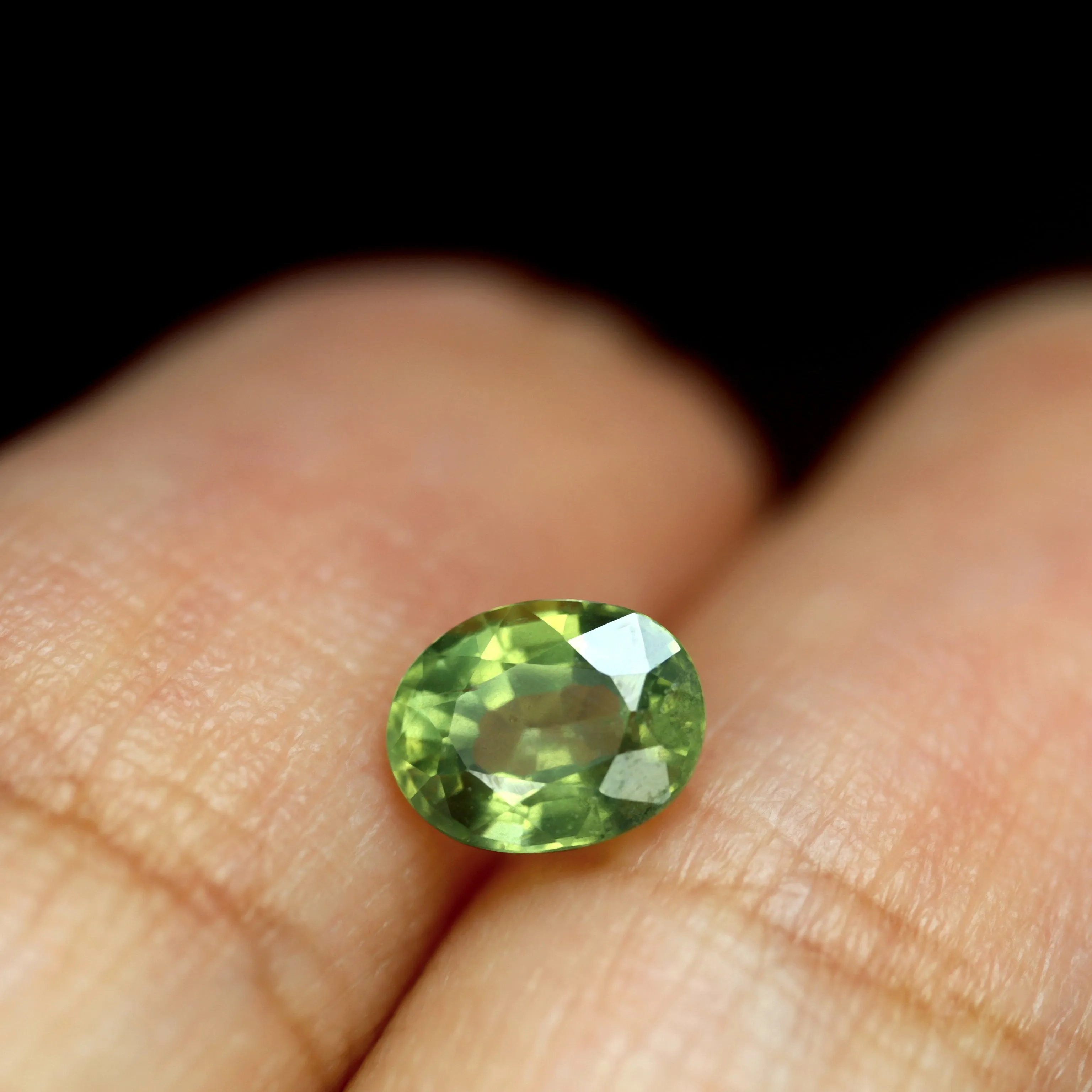 0.79ct Certified Natural Green Sapphire
