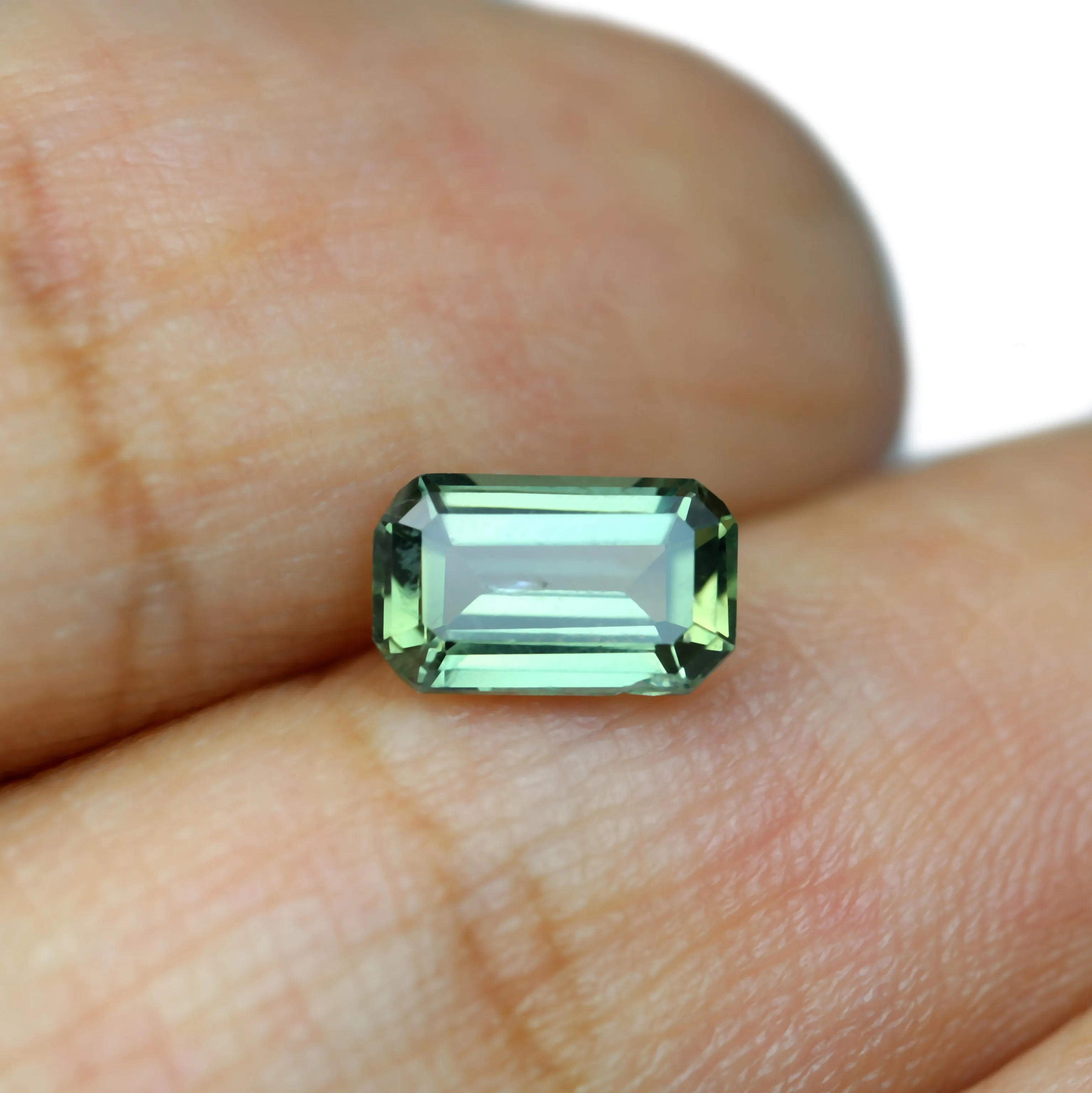 0.79ct Certified Natural Green Sapphire
