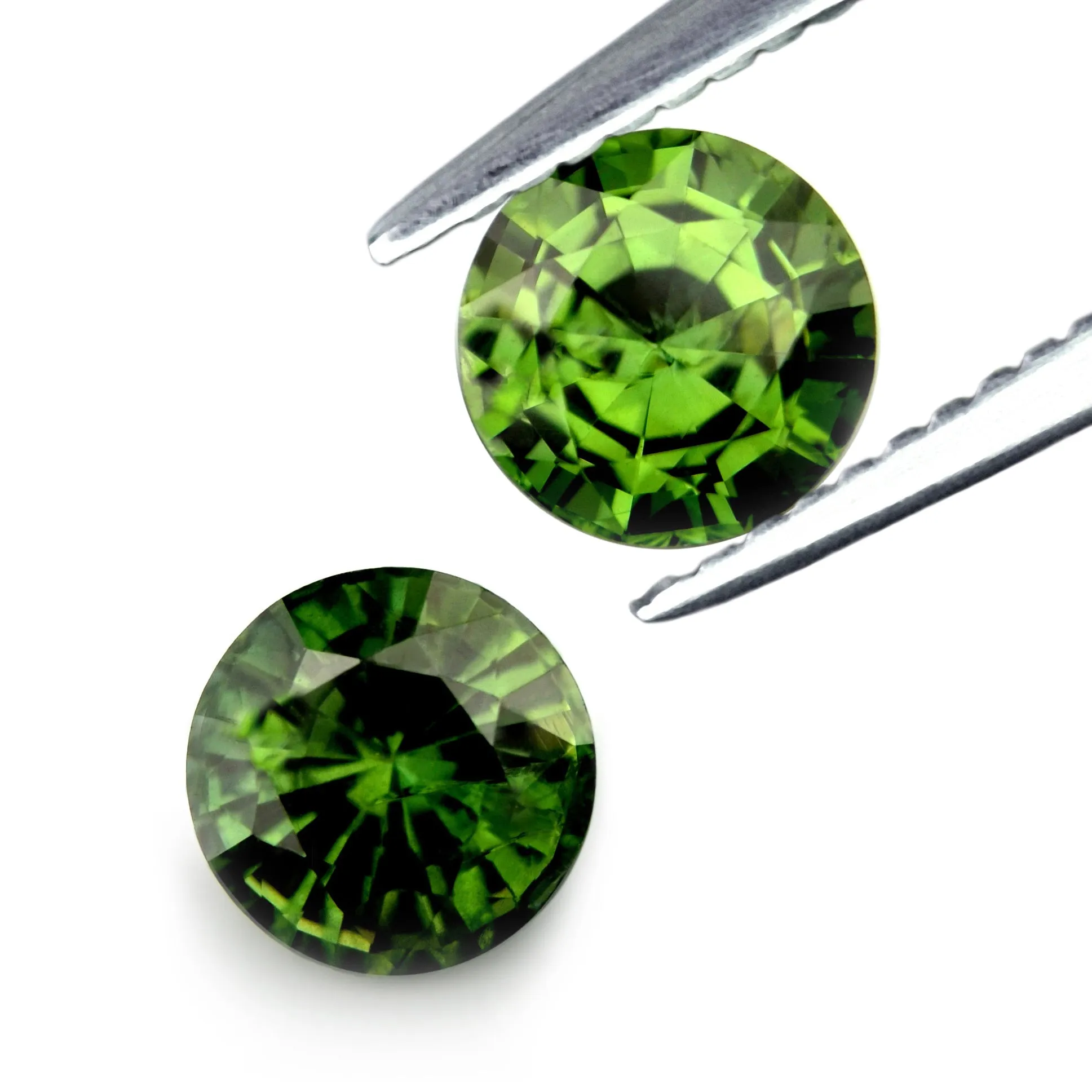 0.80ct Certified Natural Green Sapphire Matching Pair