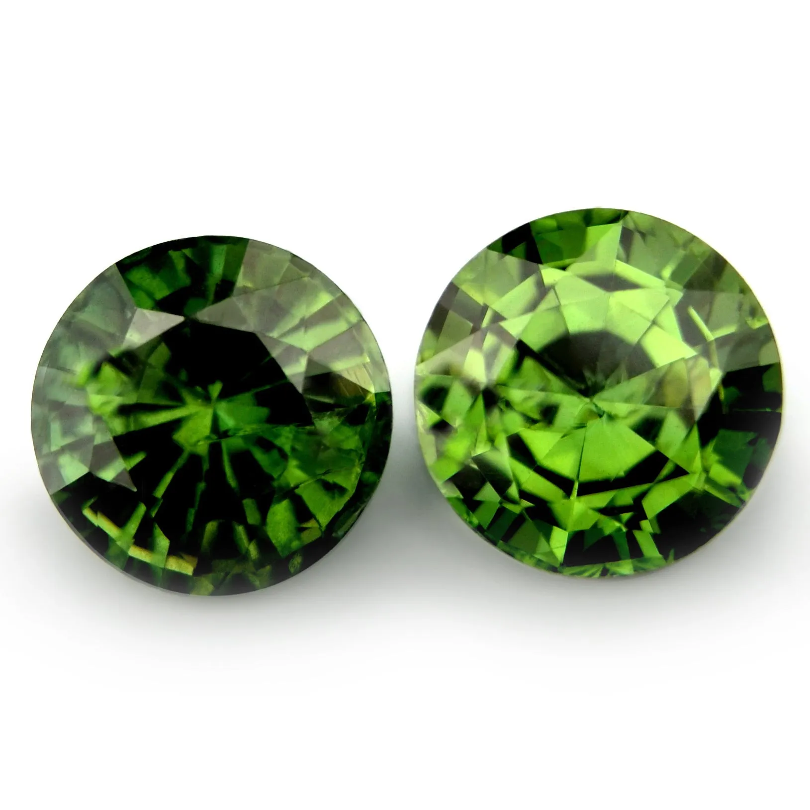 0.80ct Certified Natural Green Sapphire Matching Pair