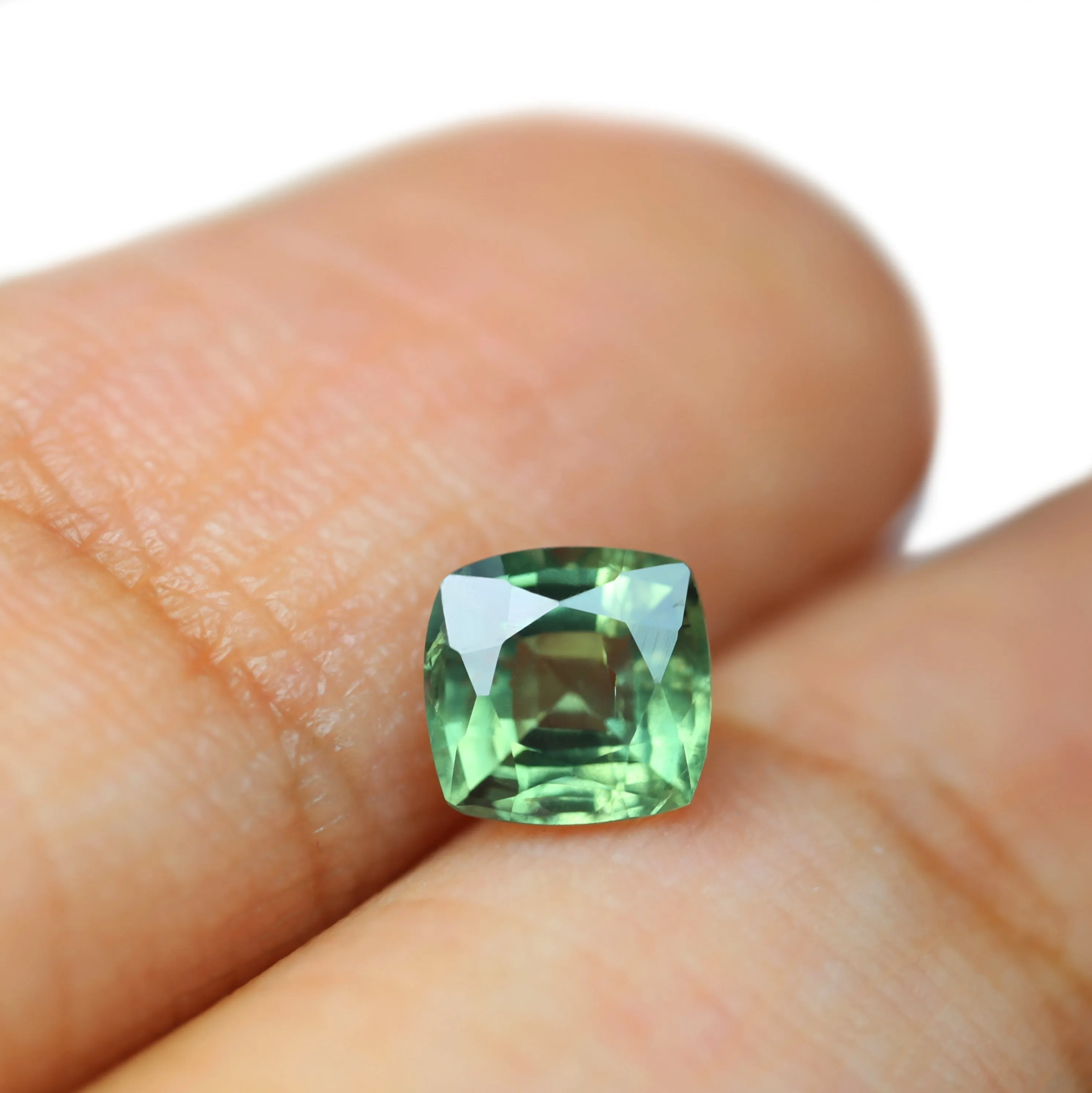 0.80ct Certified Natural Green Sapphire