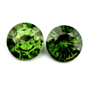 0.81 ct Certified Natural Green Sapphire Pair