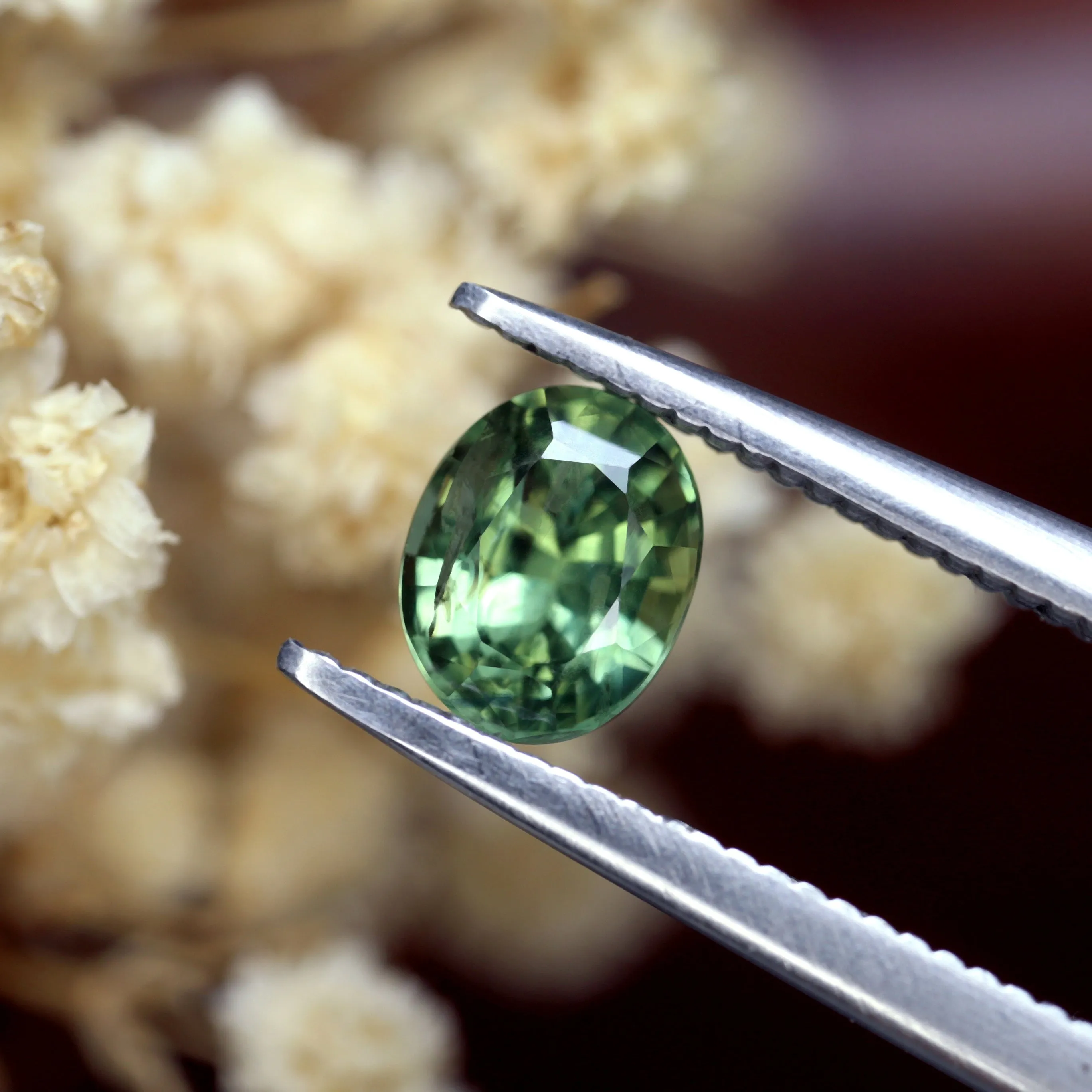 0.82ct Certified Natural Green Sapphire