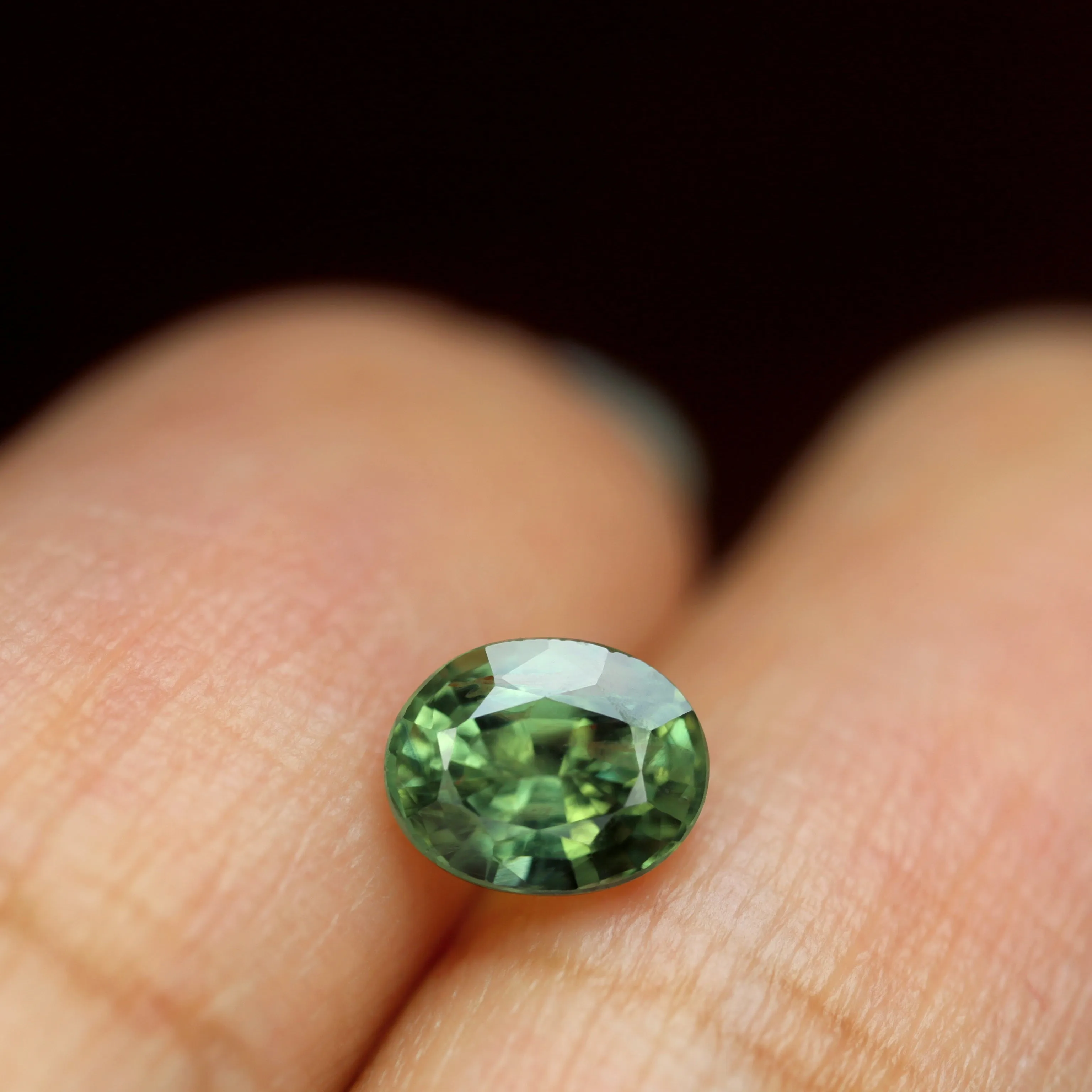 0.82ct Certified Natural Green Sapphire