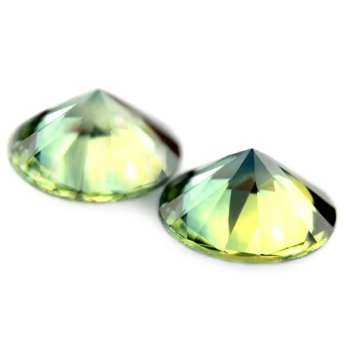 0.83ct Certified Natural Green Sapphire Matching Pair