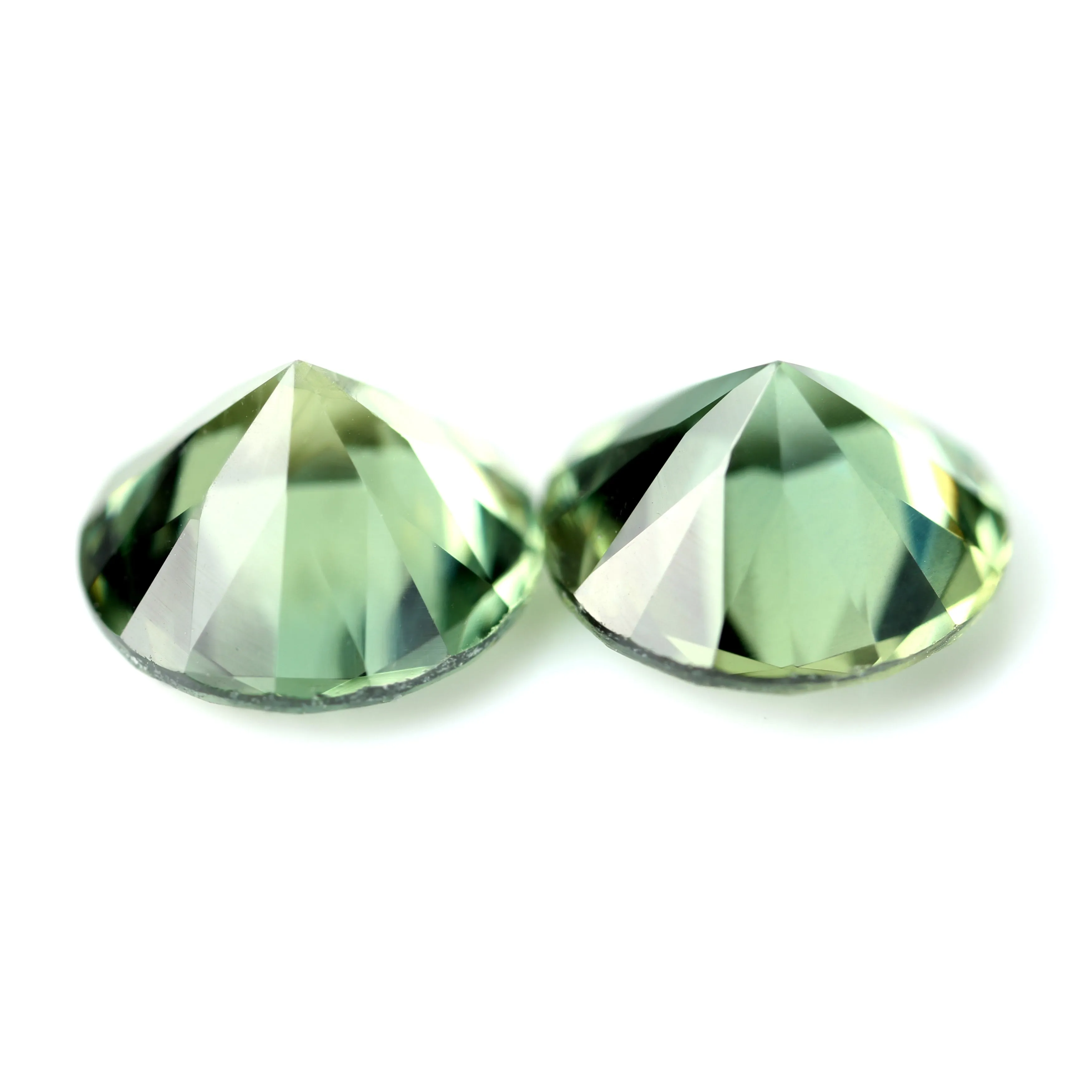 0.83ct Certified Natural Green Sapphire Pair