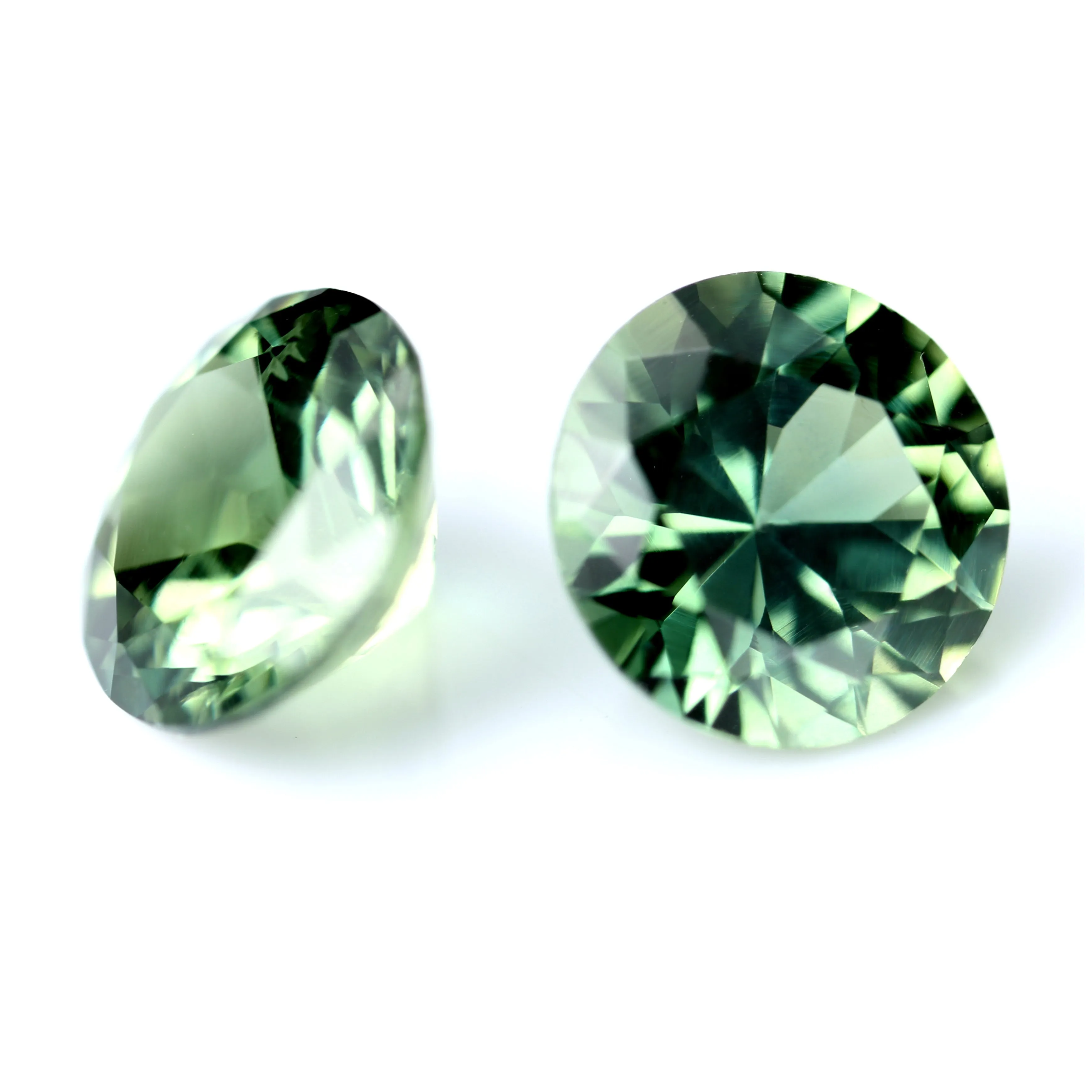 0.83ct Certified Natural Green Sapphire Pair
