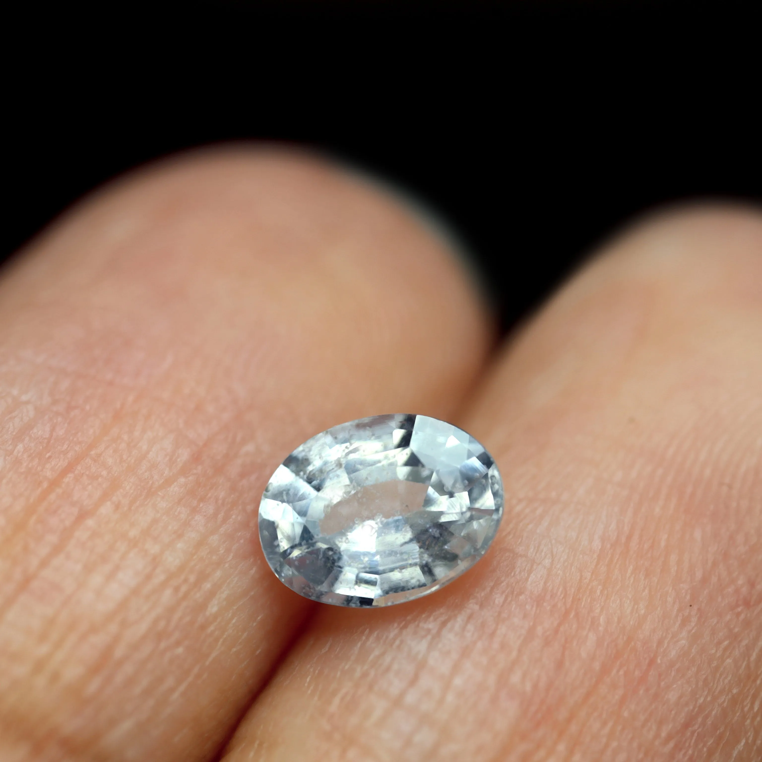 0.83ct Certified Natural White Sapphire