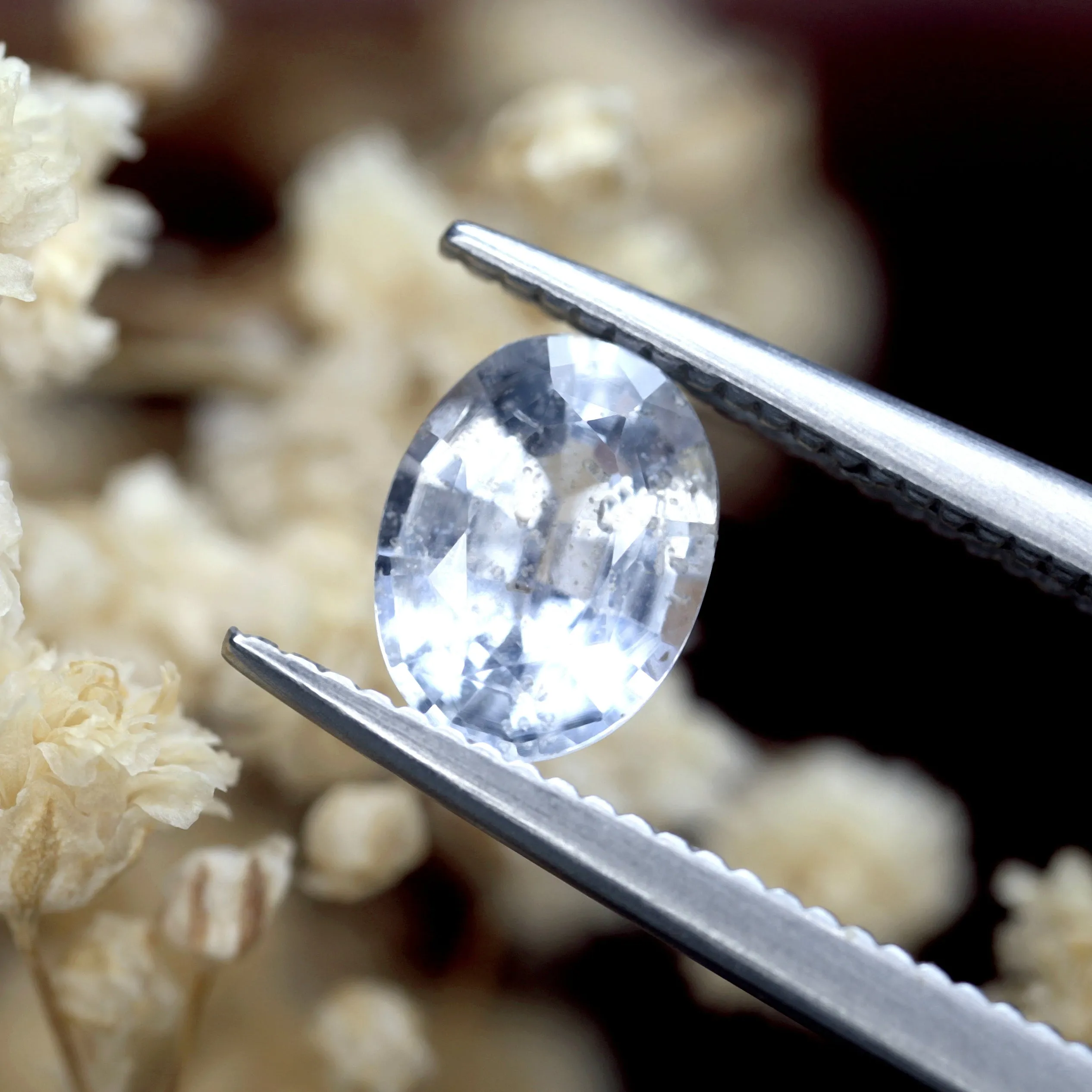 0.83ct Certified Natural White Sapphire
