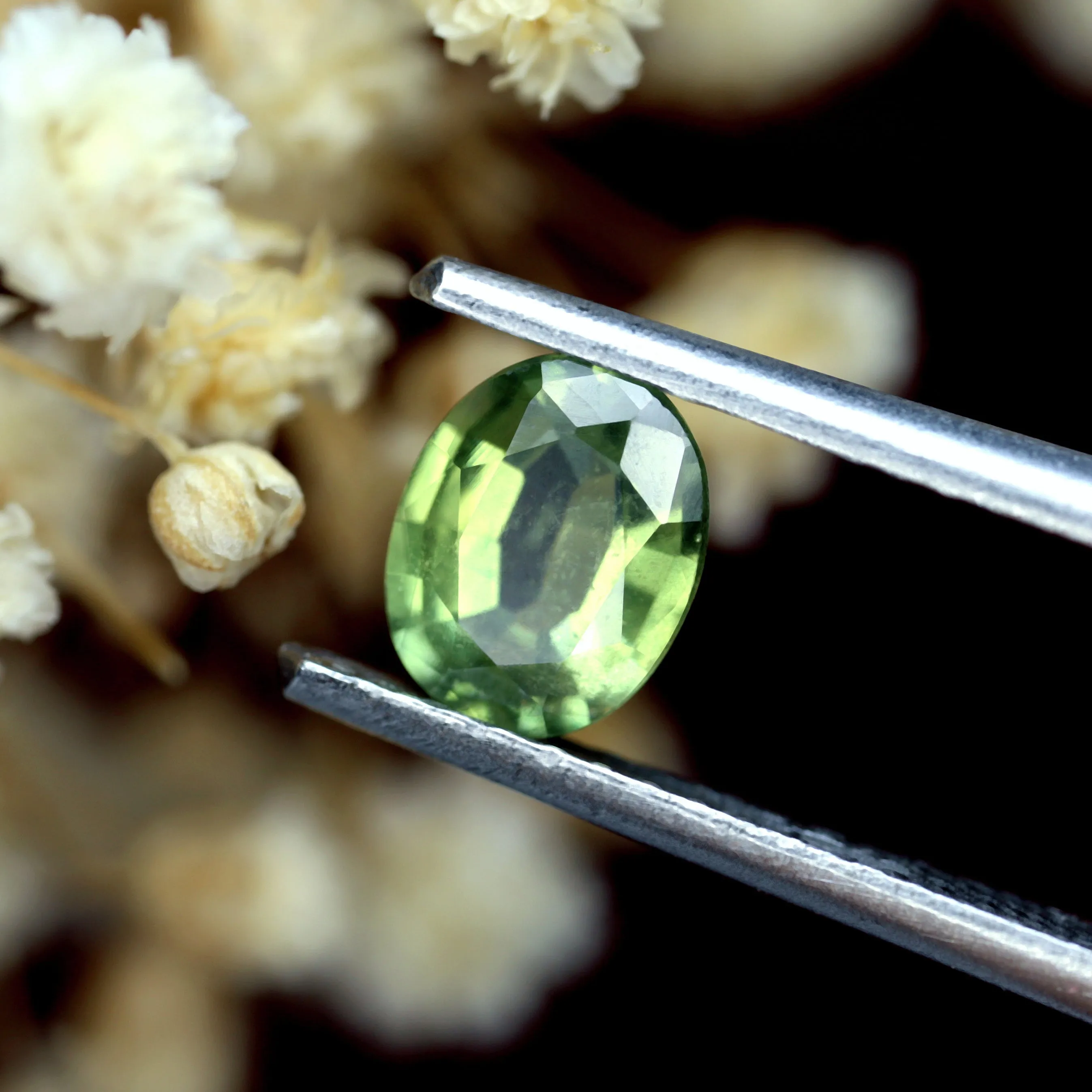 0.84ct Certified Natural Green Sapphire