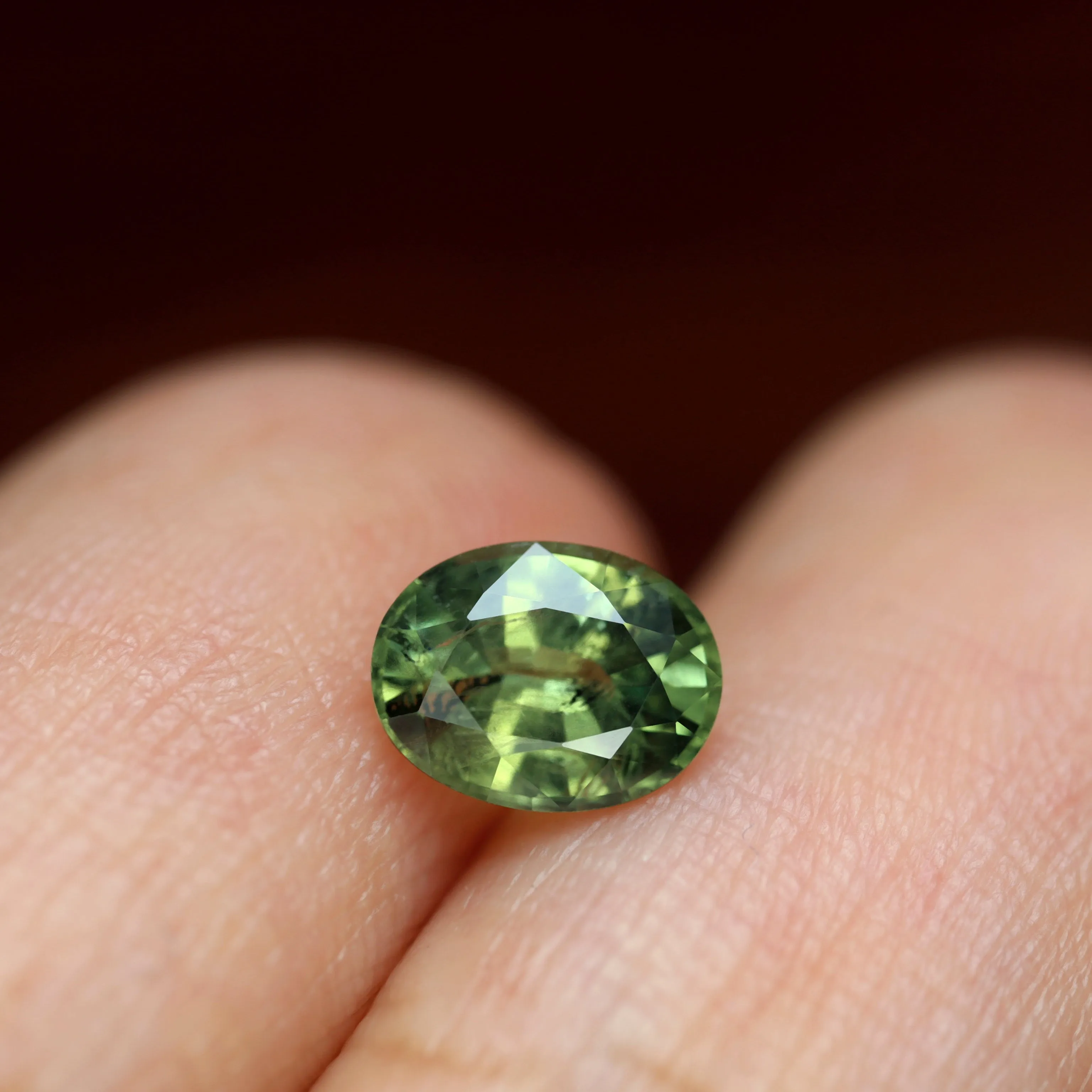 0.86ct Certified Natural Green Sapphire
