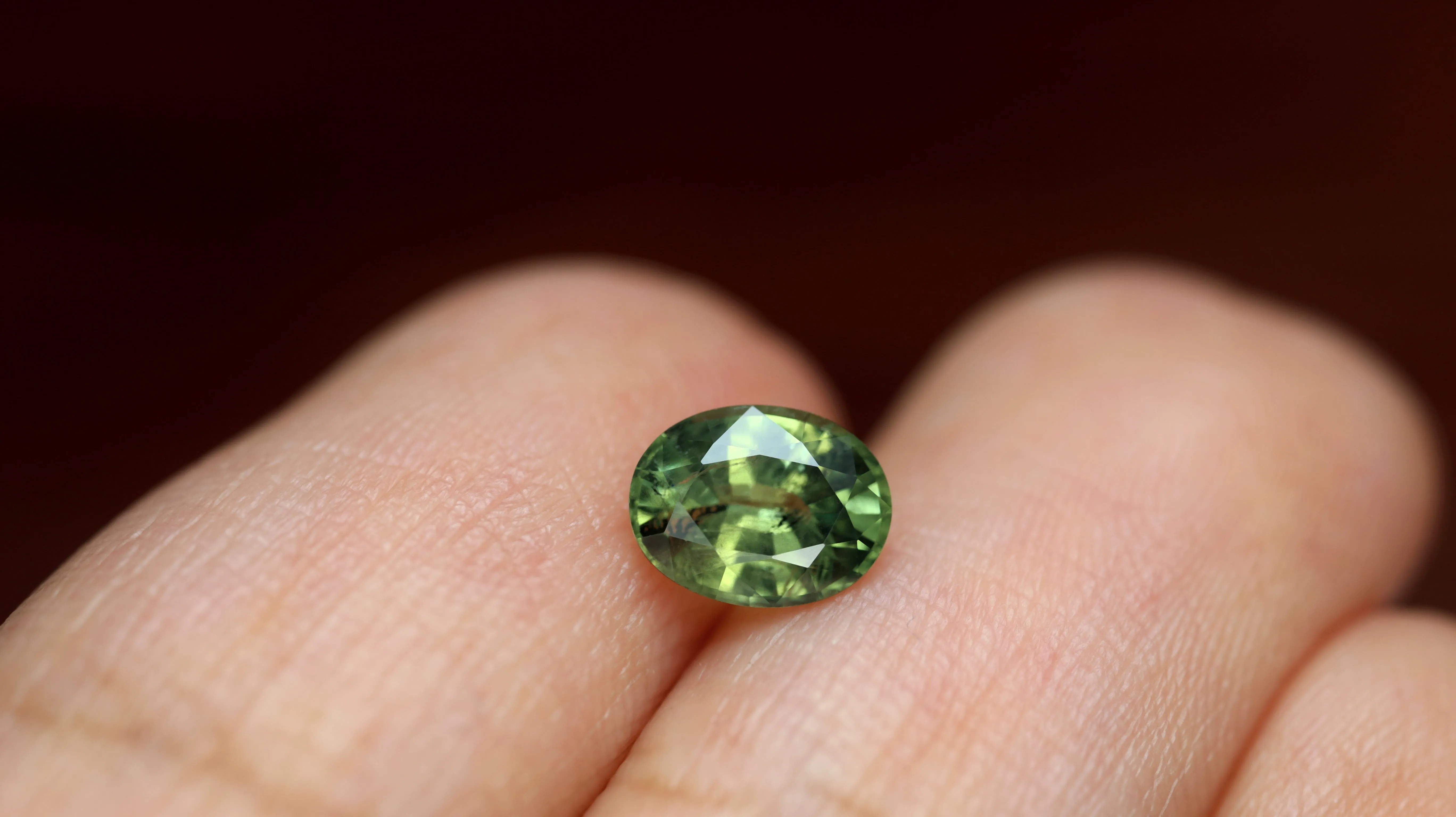 0.86ct Certified Natural Green Sapphire