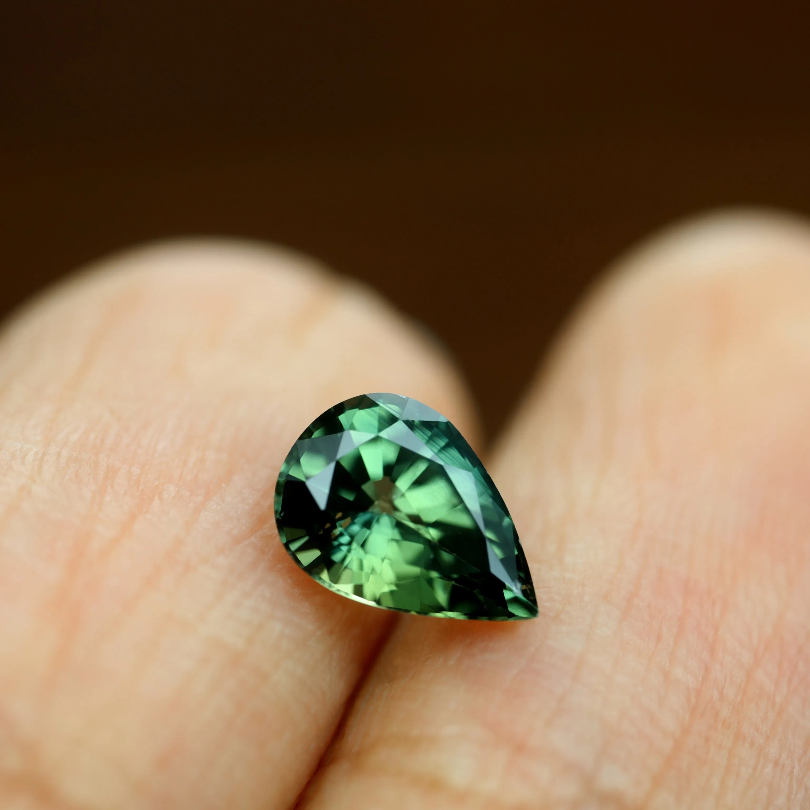 0.88ct Certified Natural Green Sapphire