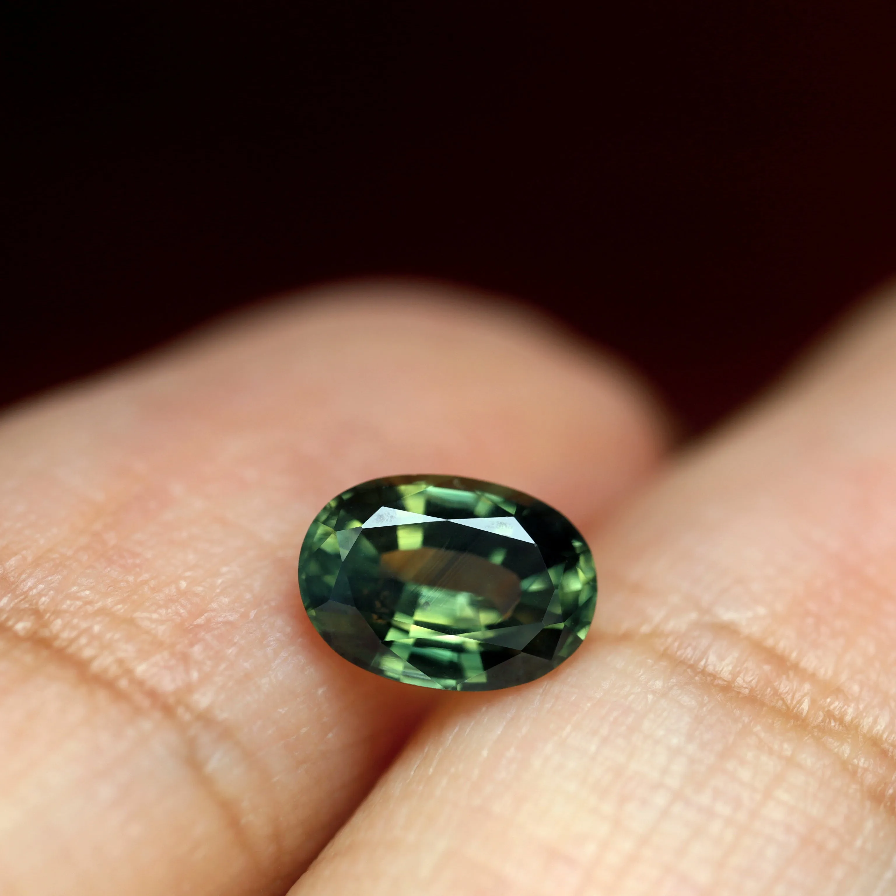 0.88ct Certified Natural Green Sapphire