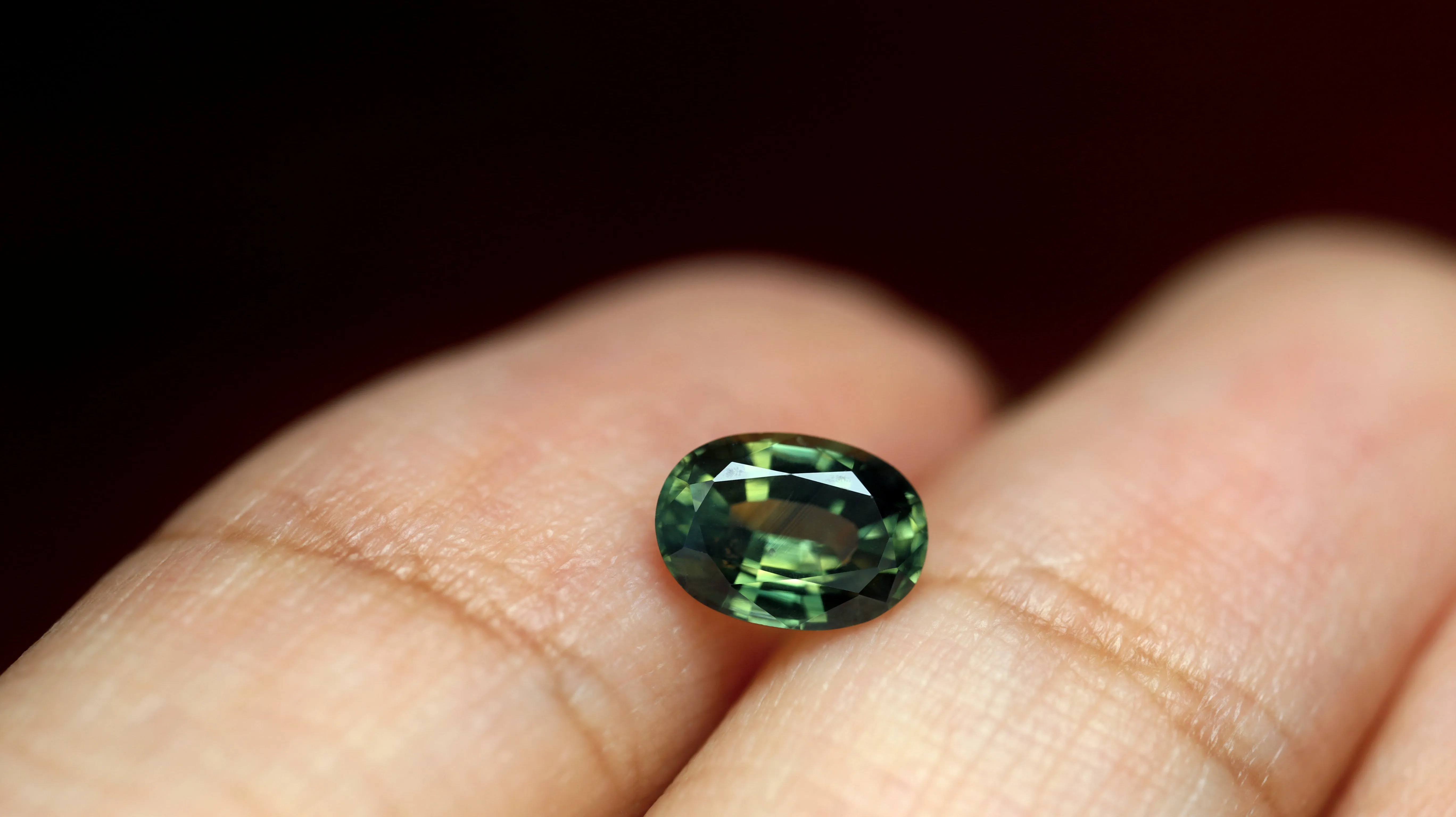 0.88ct Certified Natural Green Sapphire