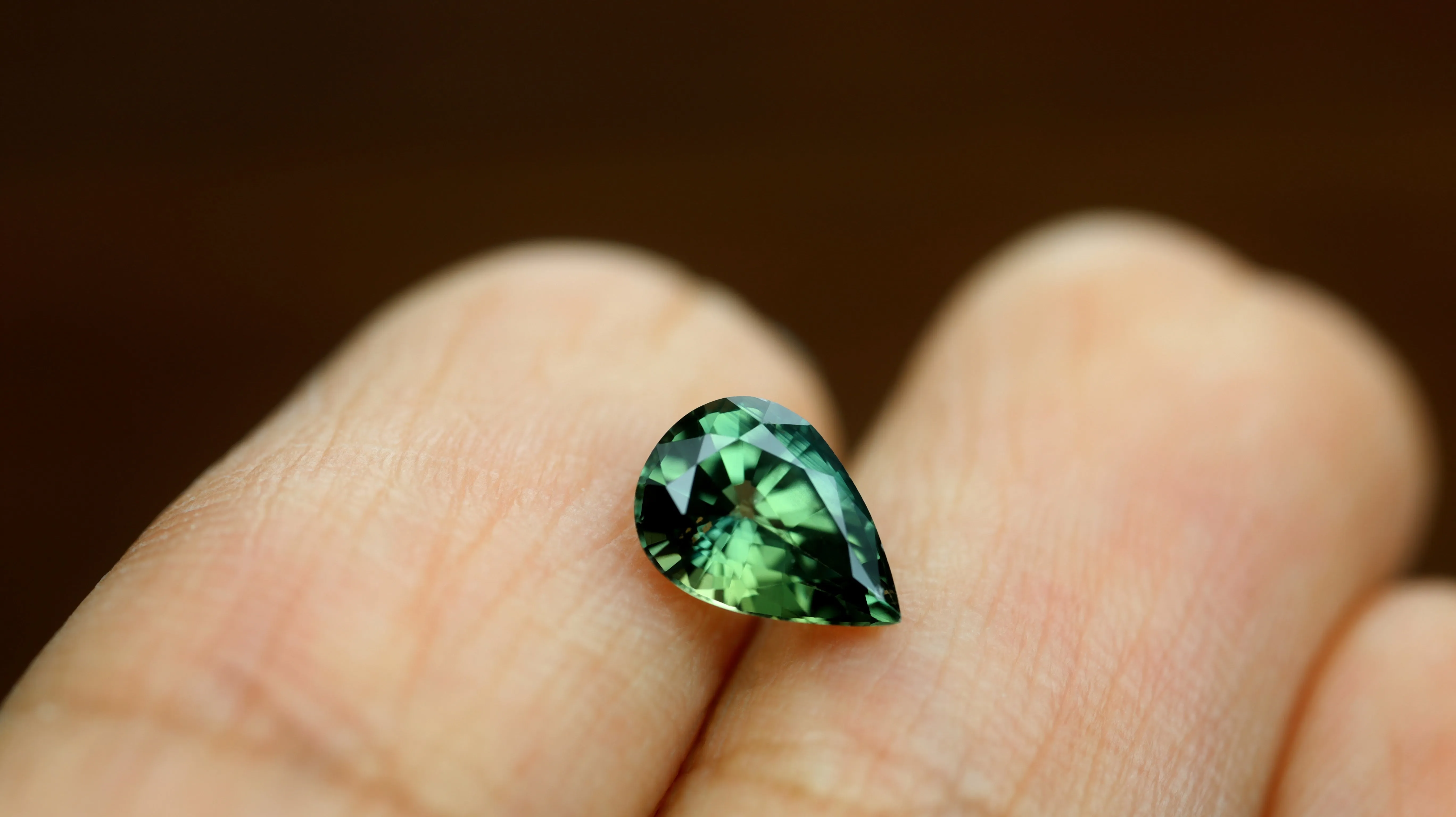 0.88ct Certified Natural Green Sapphire