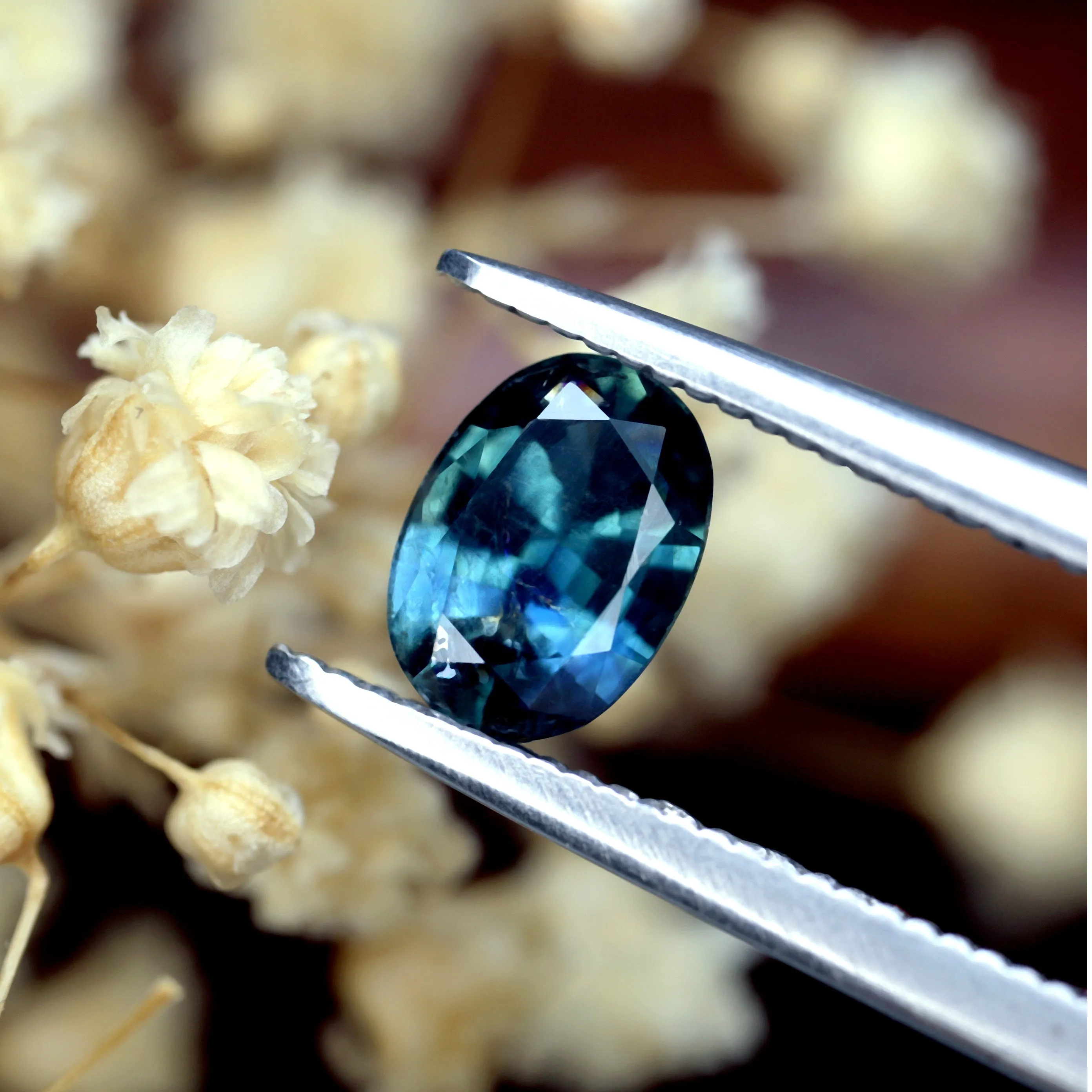 0.88ct Certified Natural Teal Sapphire