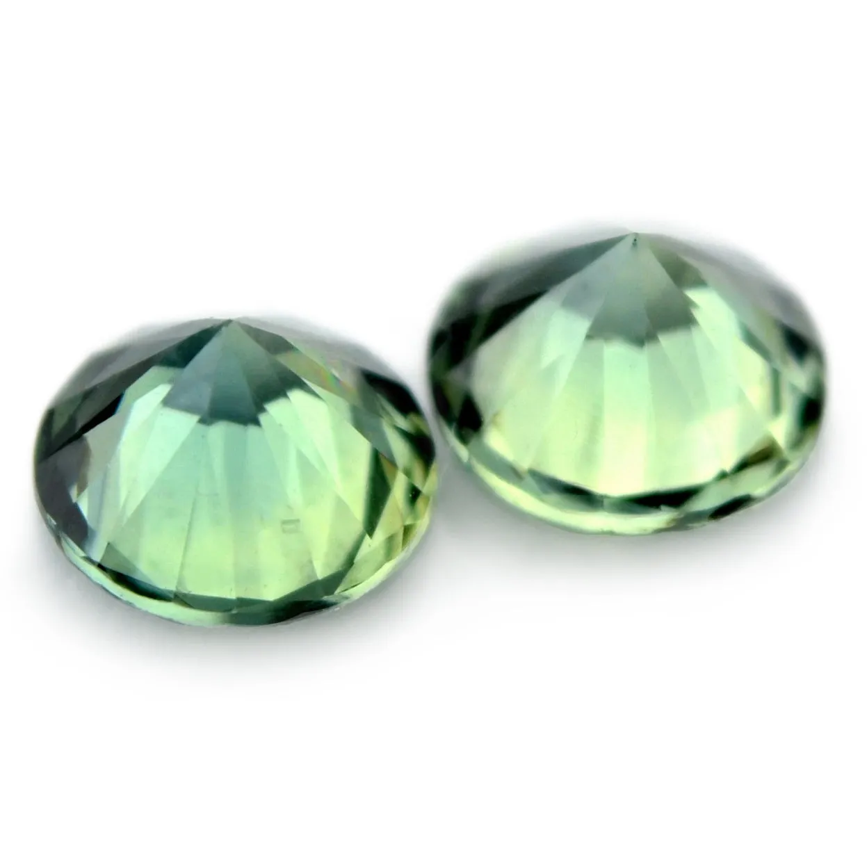 0.90ct Certified Natural Green Sapphire Matching Pair