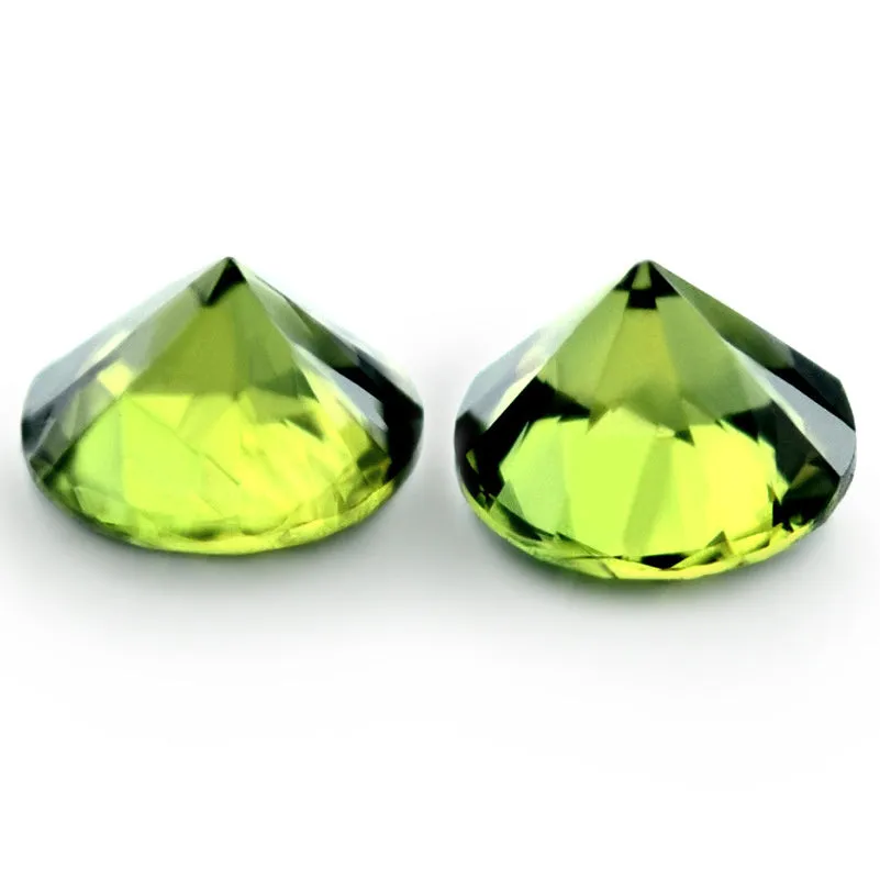 0.90ct Certified Natural Green Sapphire Matching Pair