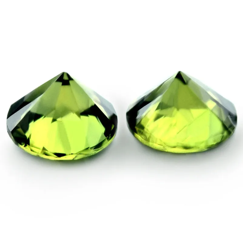 0.90ct Certified Natural Green Sapphire Matching Pair