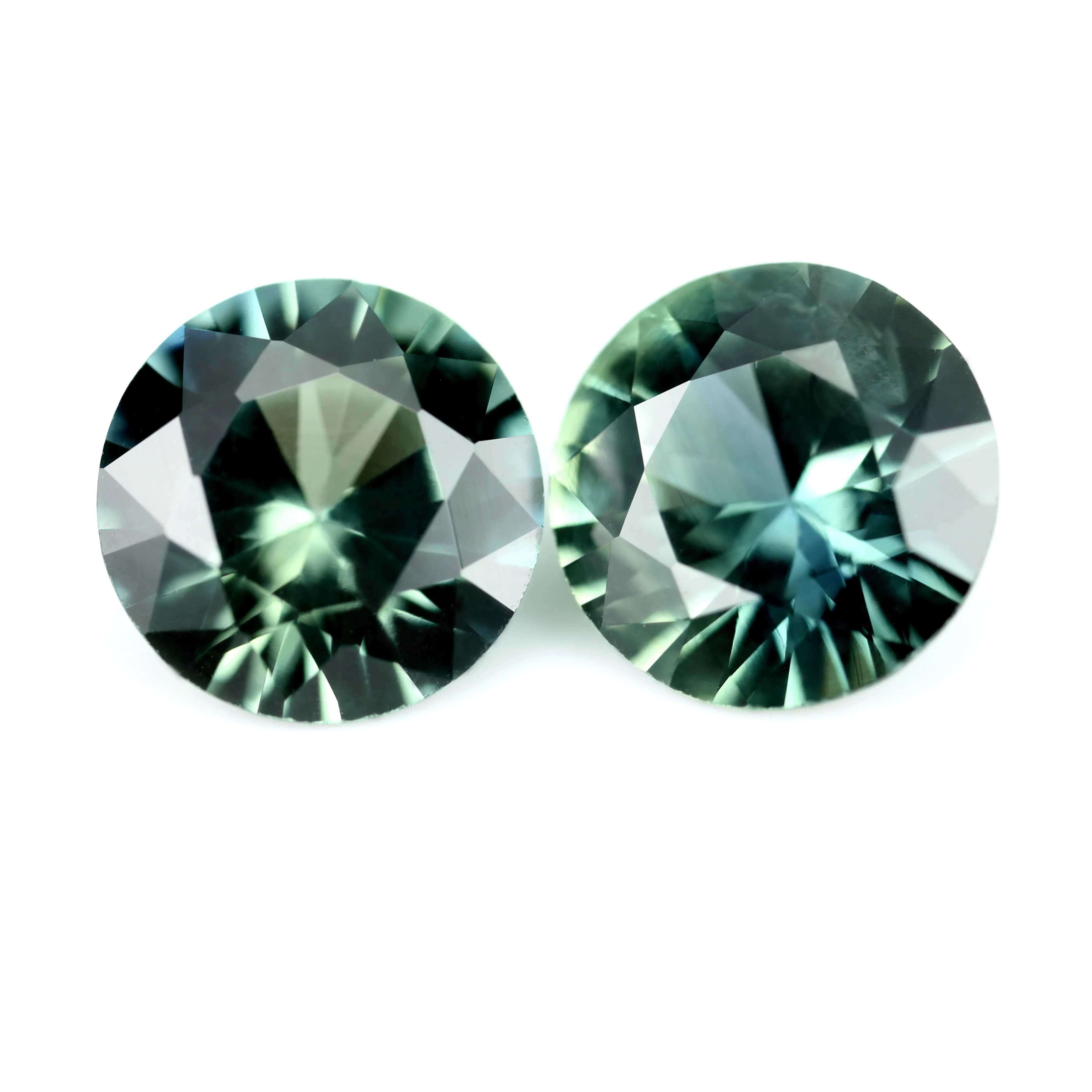 0.91ct Certified Natural Teal Sapphire Pair