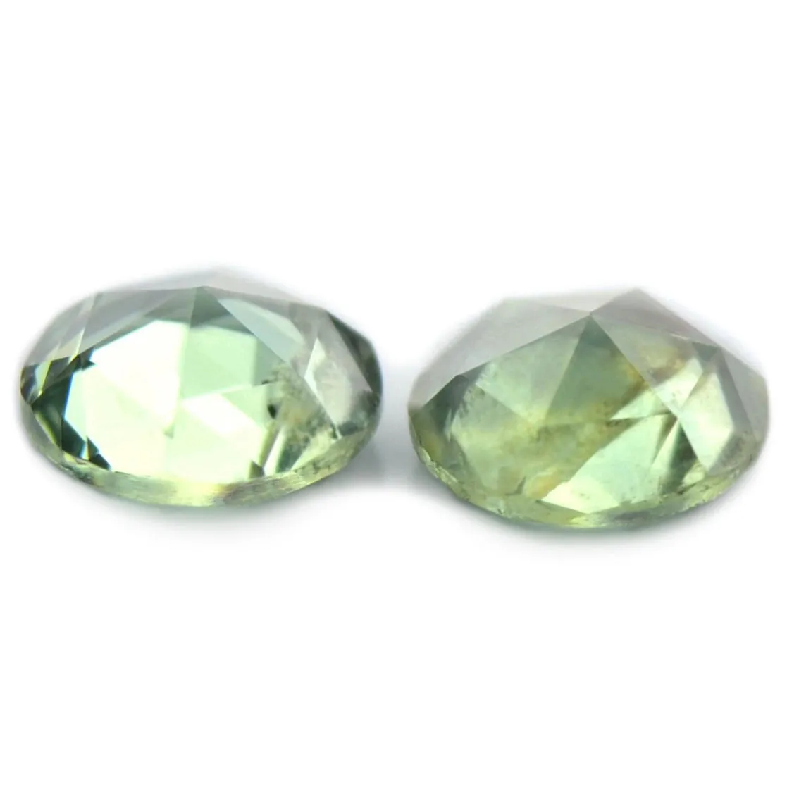 0.93 ct Certified Natural Green Sapphire Matching Pair