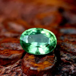 0.93ct Certified Natural Green Sapphire
