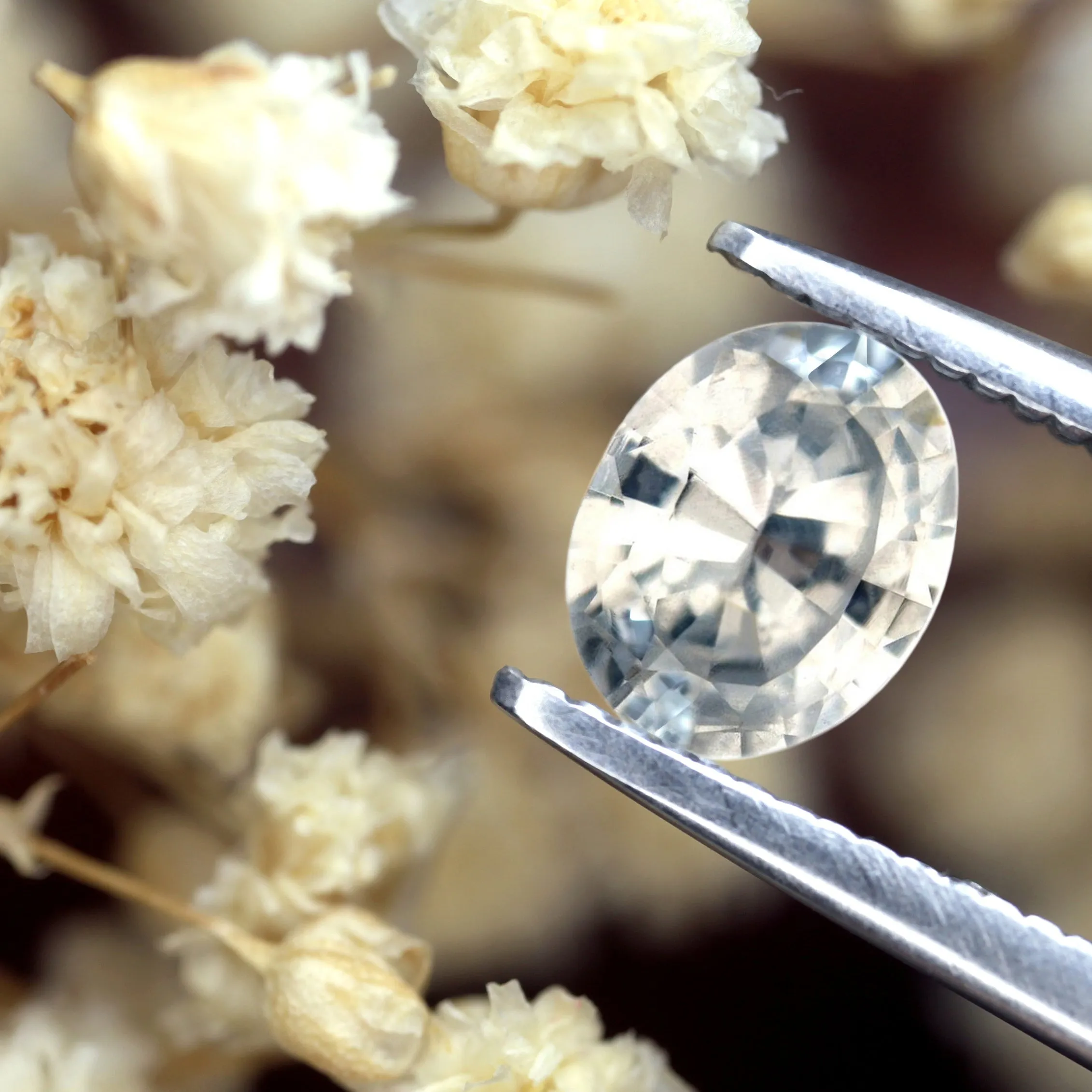 0.96ct Certified Natural White Sapphire