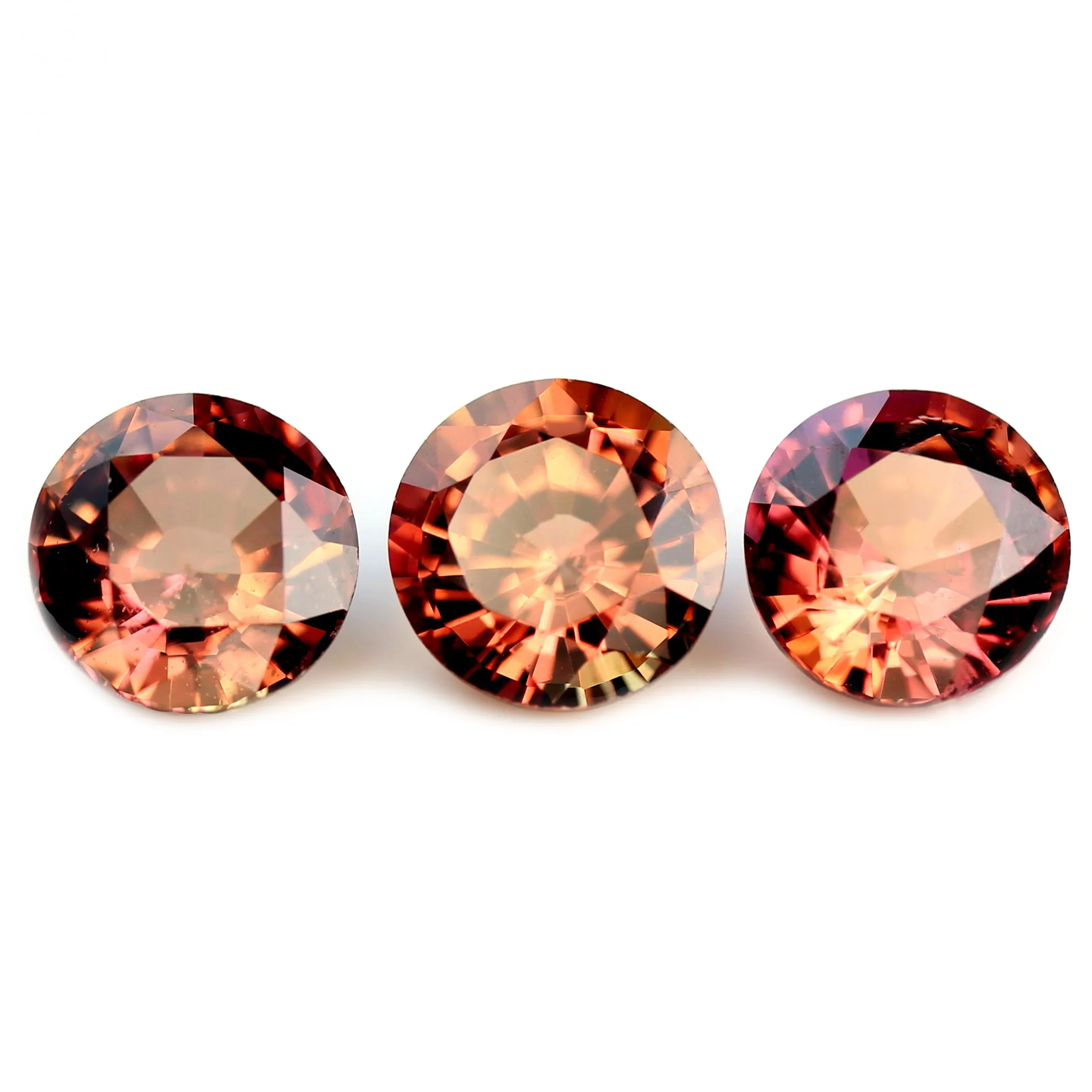 0.99ct Certified Natural Orange Sapphire Matching Set