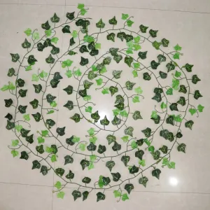 100-Leaf Artificial Ivy Leafs - 1 piece = 2.4M Home Decor Garland Plants Fake Vine Foliage Flora Creeper Green Ivy Wreath