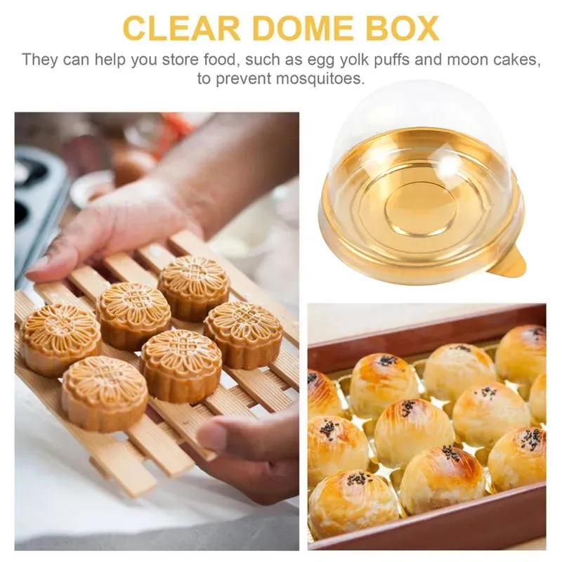 10/20 Piece Lot Mini Dessert Cake Container Round & Square Cup Cake Container Box Transparent Cupcake Pastry Baking Packaging Boxes Wedding Party Supplies Christmas Gift Birthdays