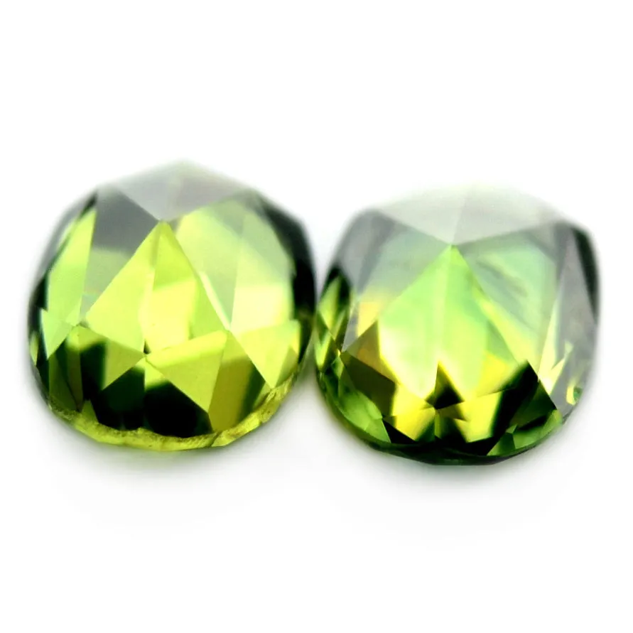 1.14ct Certified Natural Green Sapphire Matching Pair