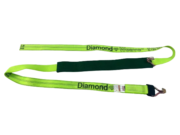 12 Feet Diamond Weave Replacement Wheel Strap with Low Pro Sleeve (Wire Hook)