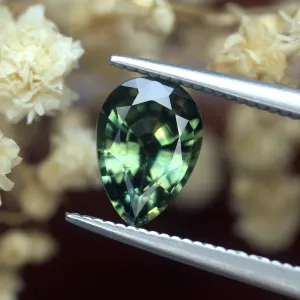 1.34ct Certified Natural Green Sapphire