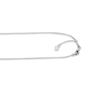 14kt 22 inches White Gold 0.85mm Diamond Cut Adjustable Octagon Chain with Lobster Clasp
