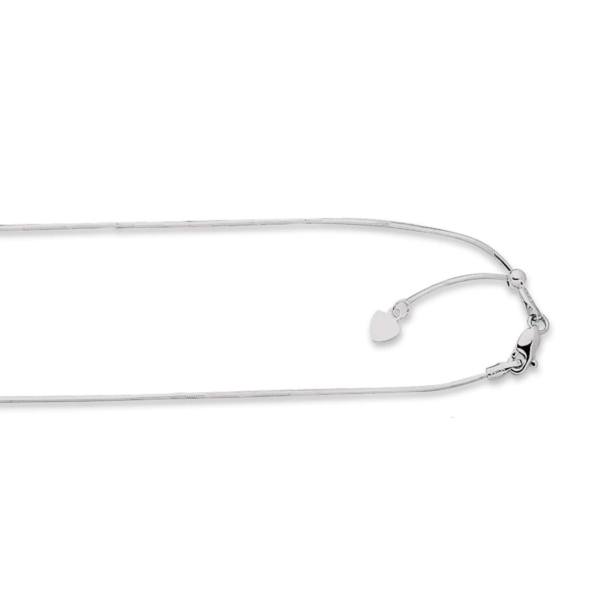 14kt 22 inches White Gold 0.85mm Diamond Cut Adjustable Octagon Chain with Lobster Clasp