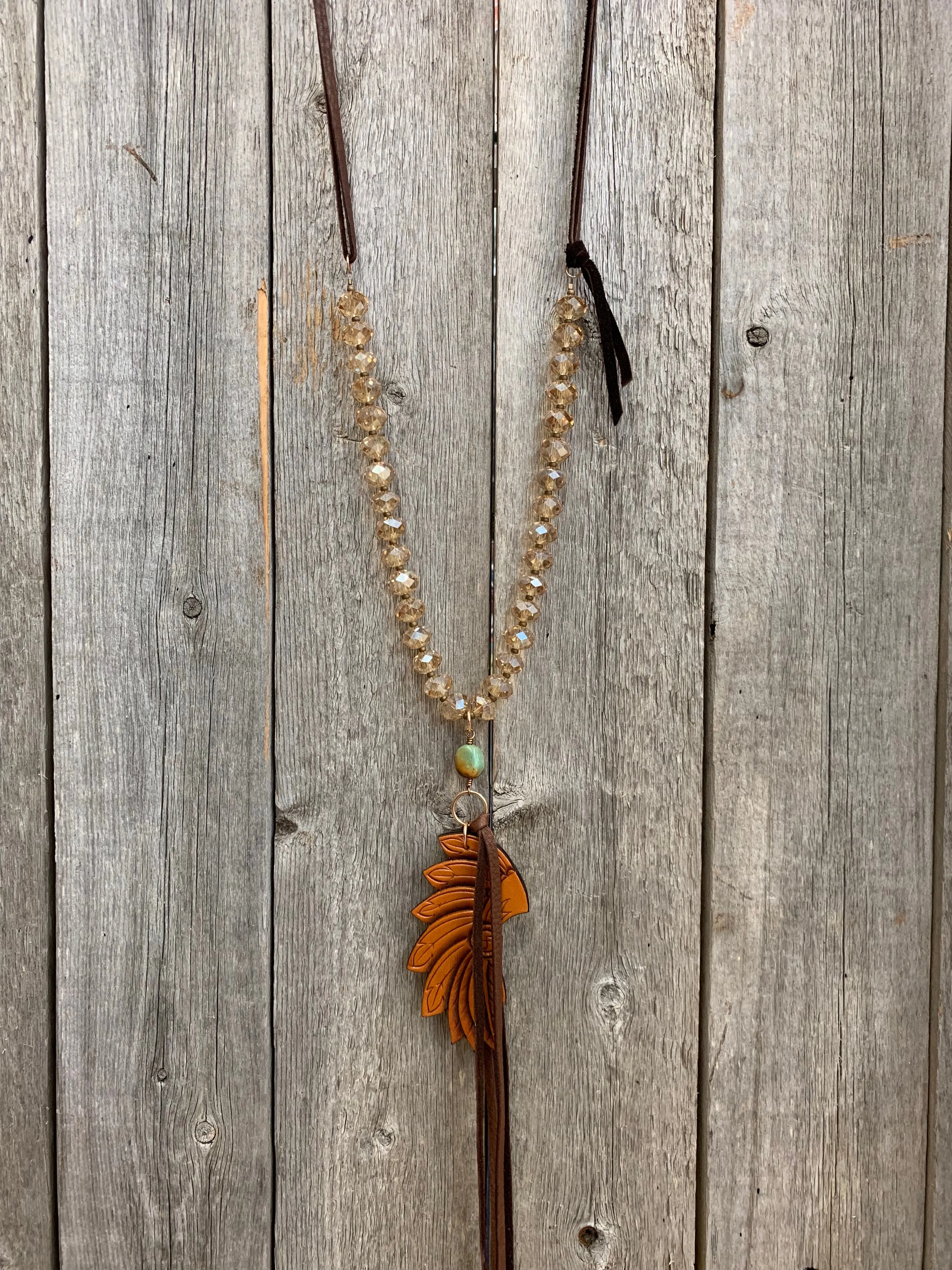 16127 Gldn Crystal, Turq, Headdress, & Fringe