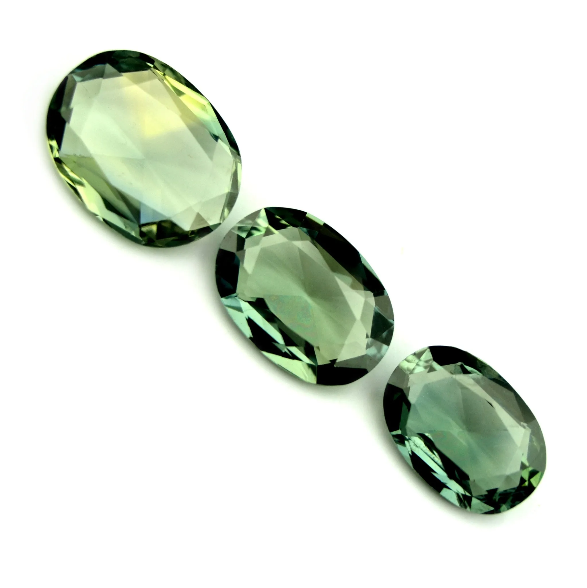 1.63ct Certified Natural Green Sapphire Set